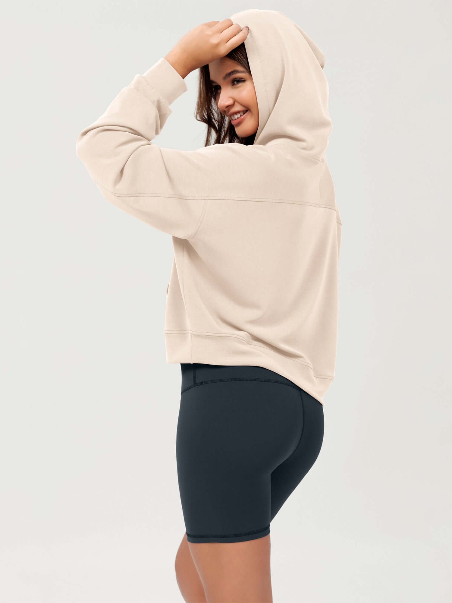 Modal Soft Oversized Long Sleeve Cropped Hoodie - ododos