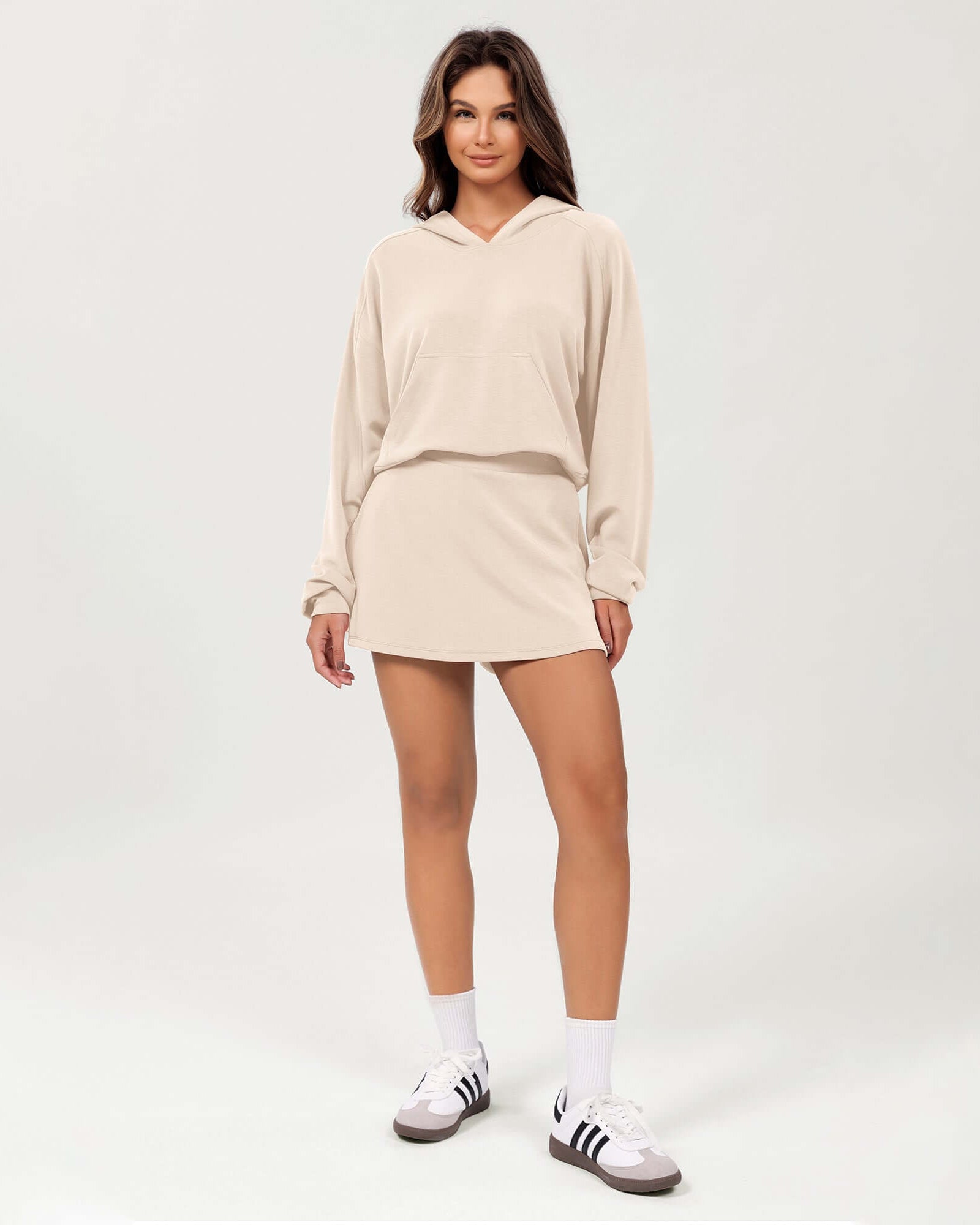 Modal Soft Oversized Long Sleeve Cropped Hoodie - ododos