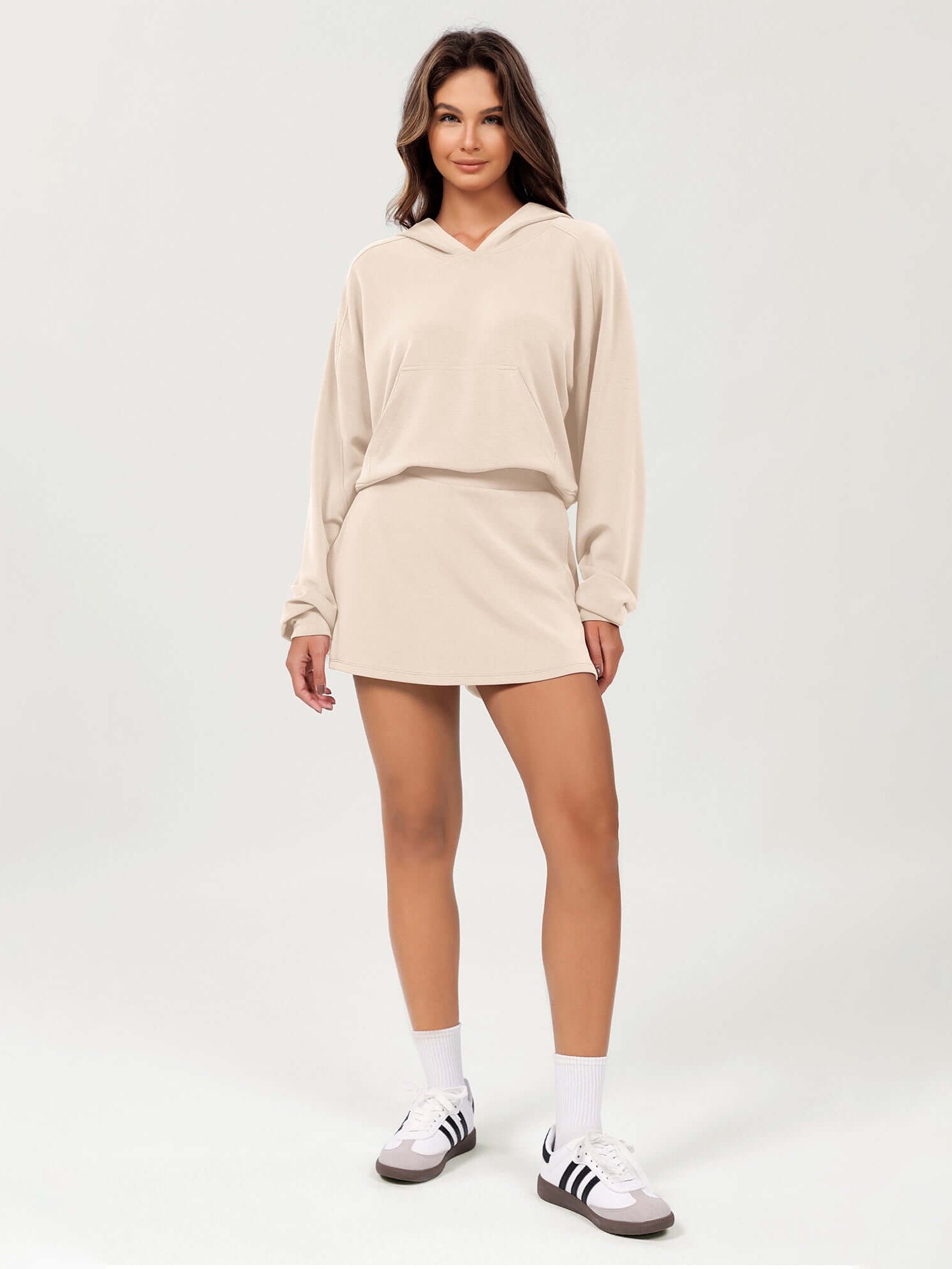 Modal Soft Oversized Long Sleeve Cropped Hoodie - ododos