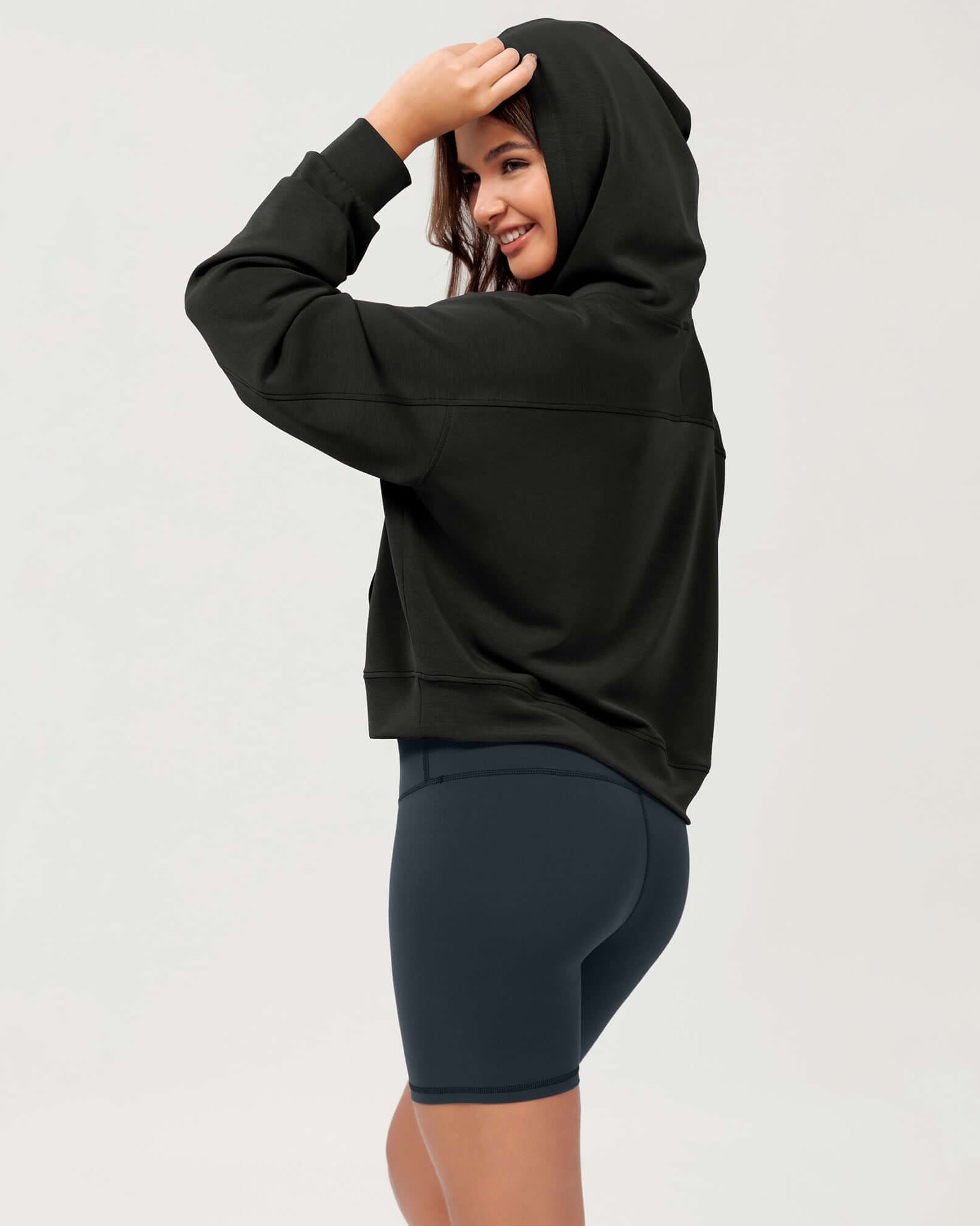 Modal Soft Oversized Long Sleeve Cropped Hoodie - ododos