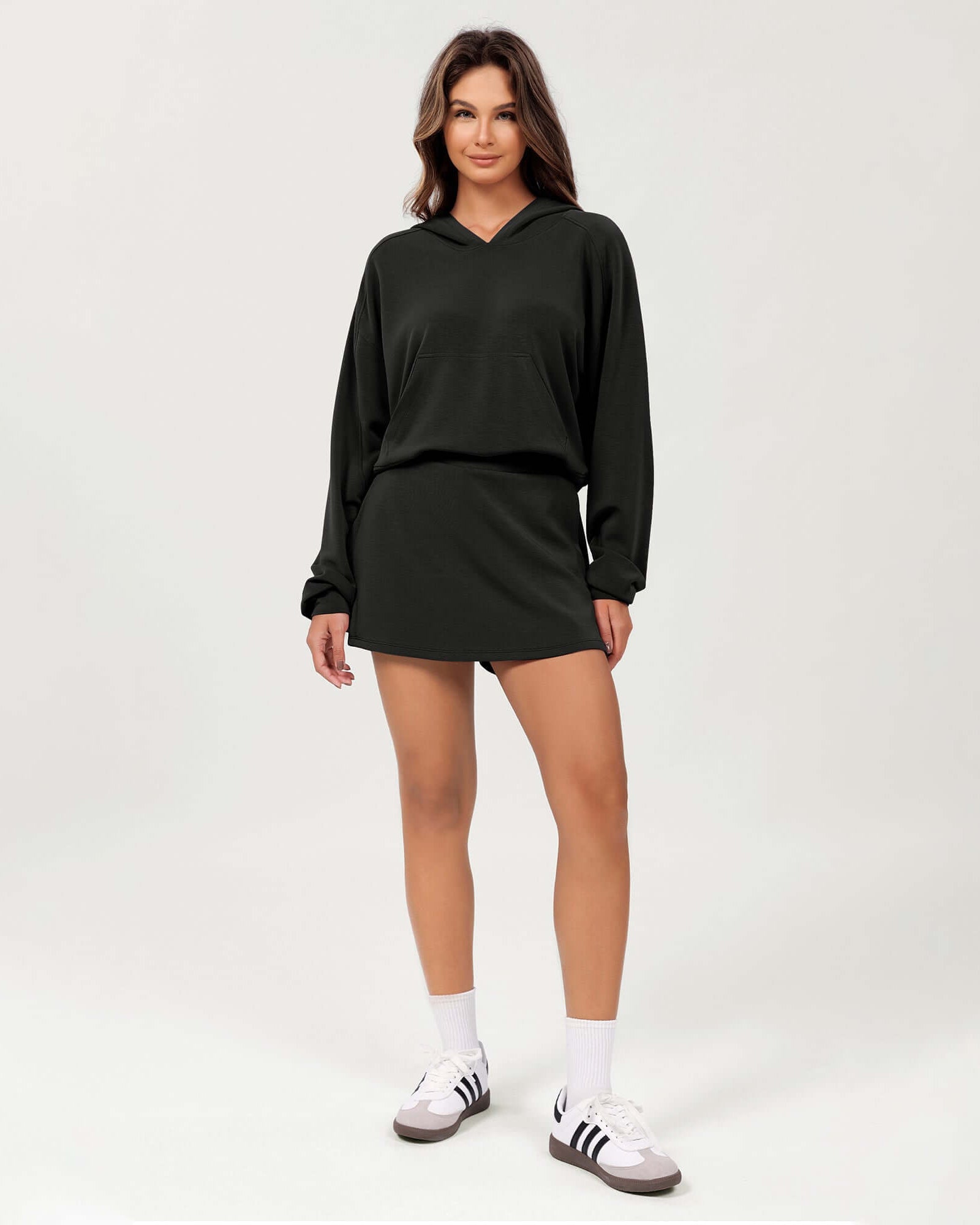 Modal Soft Oversized Long Sleeve Cropped Hoodie - ododos