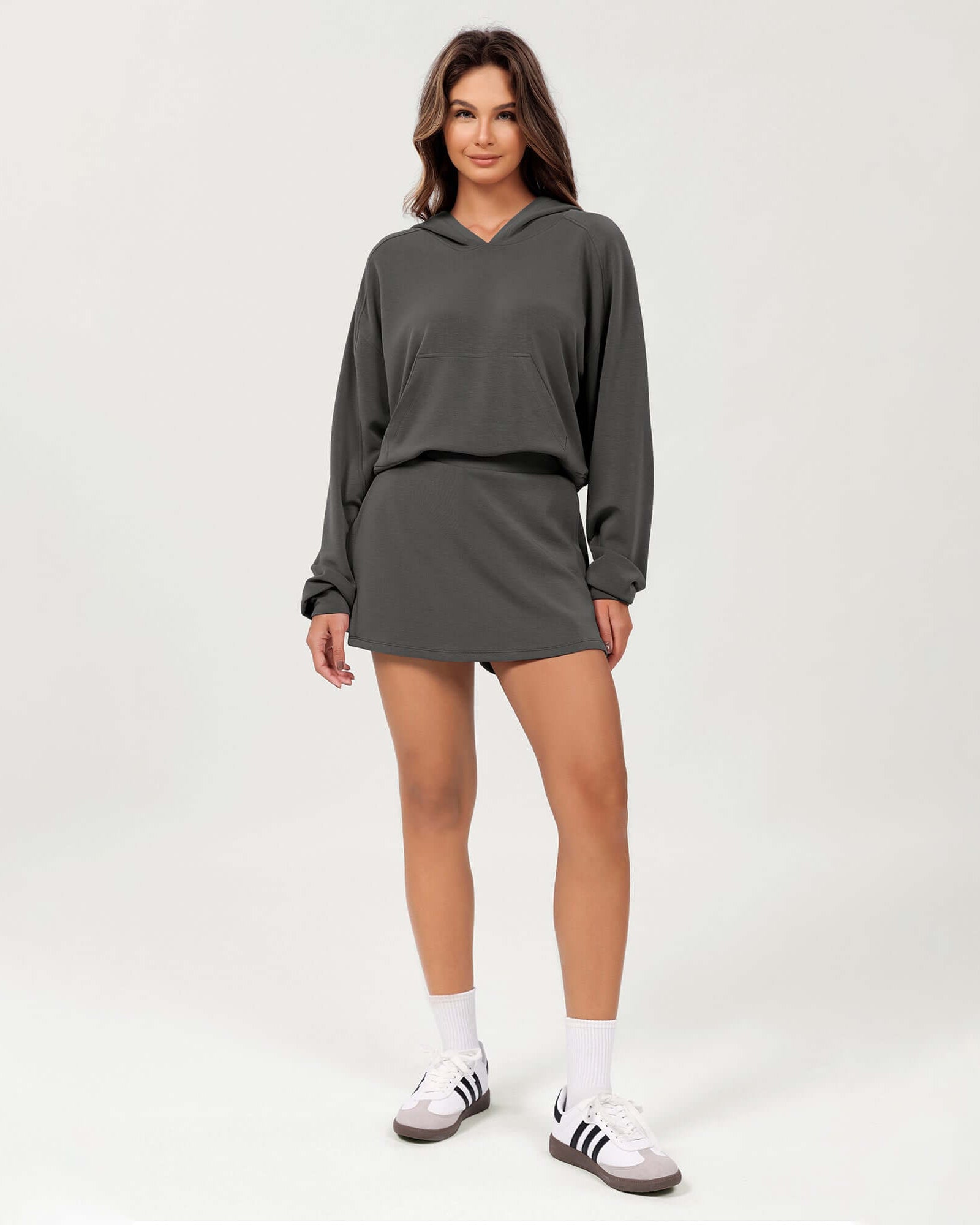 Modal Soft Oversized Long Sleeve Cropped Hoodie - ododos