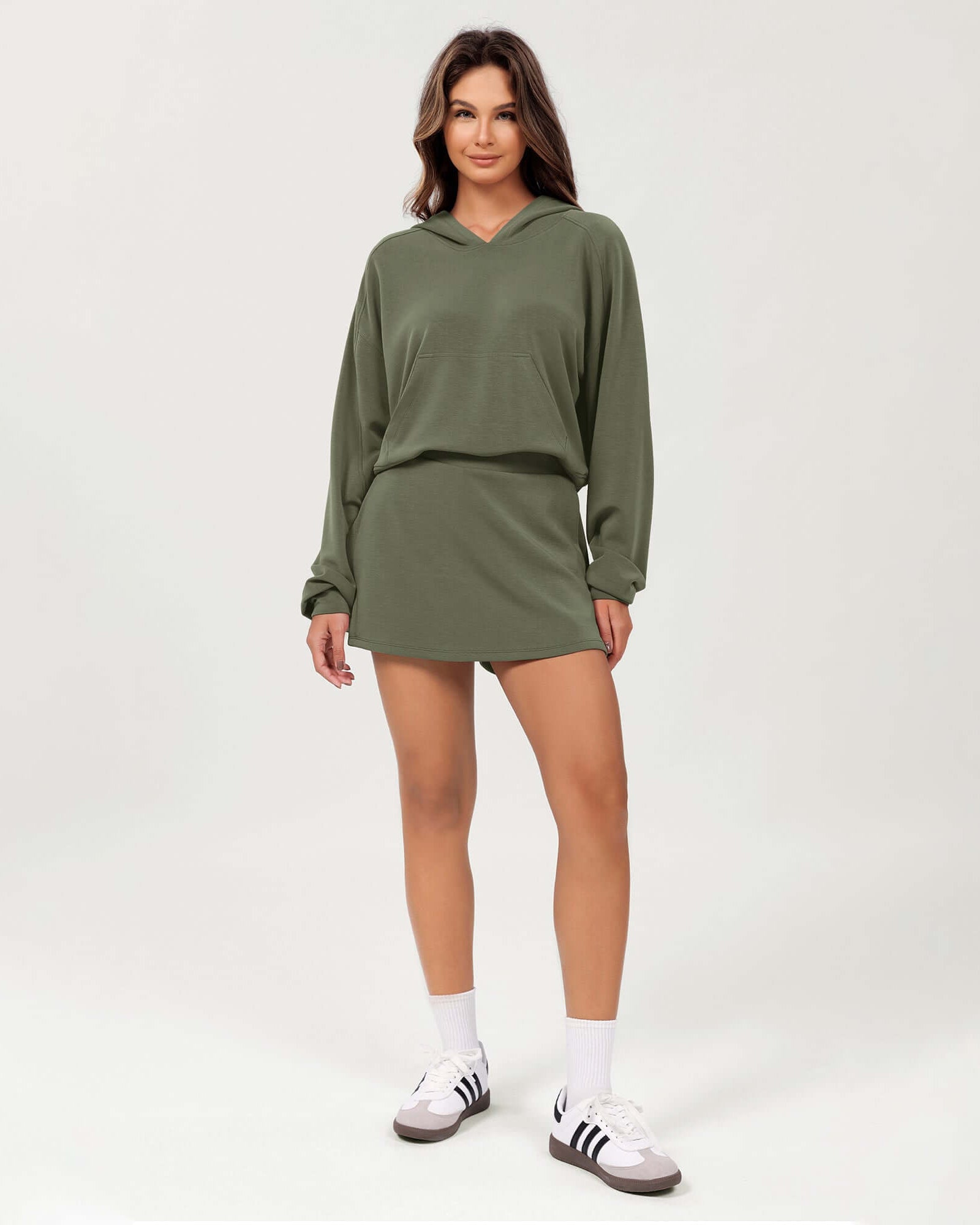Modal Soft Oversized Long Sleeve Cropped Hoodie - ododos