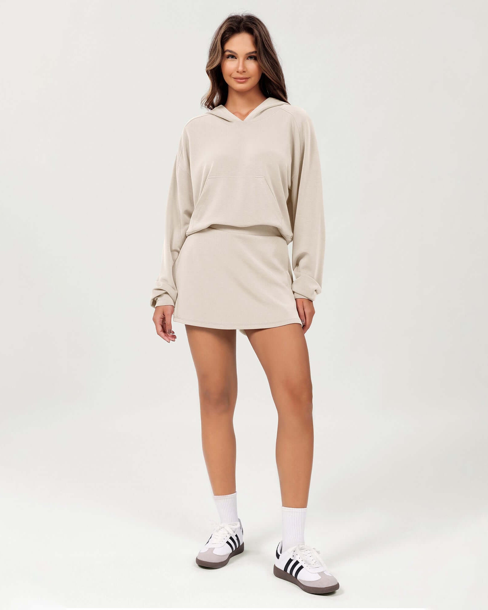 Modal Soft Oversized Long Sleeve Cropped Hoodie - ododos