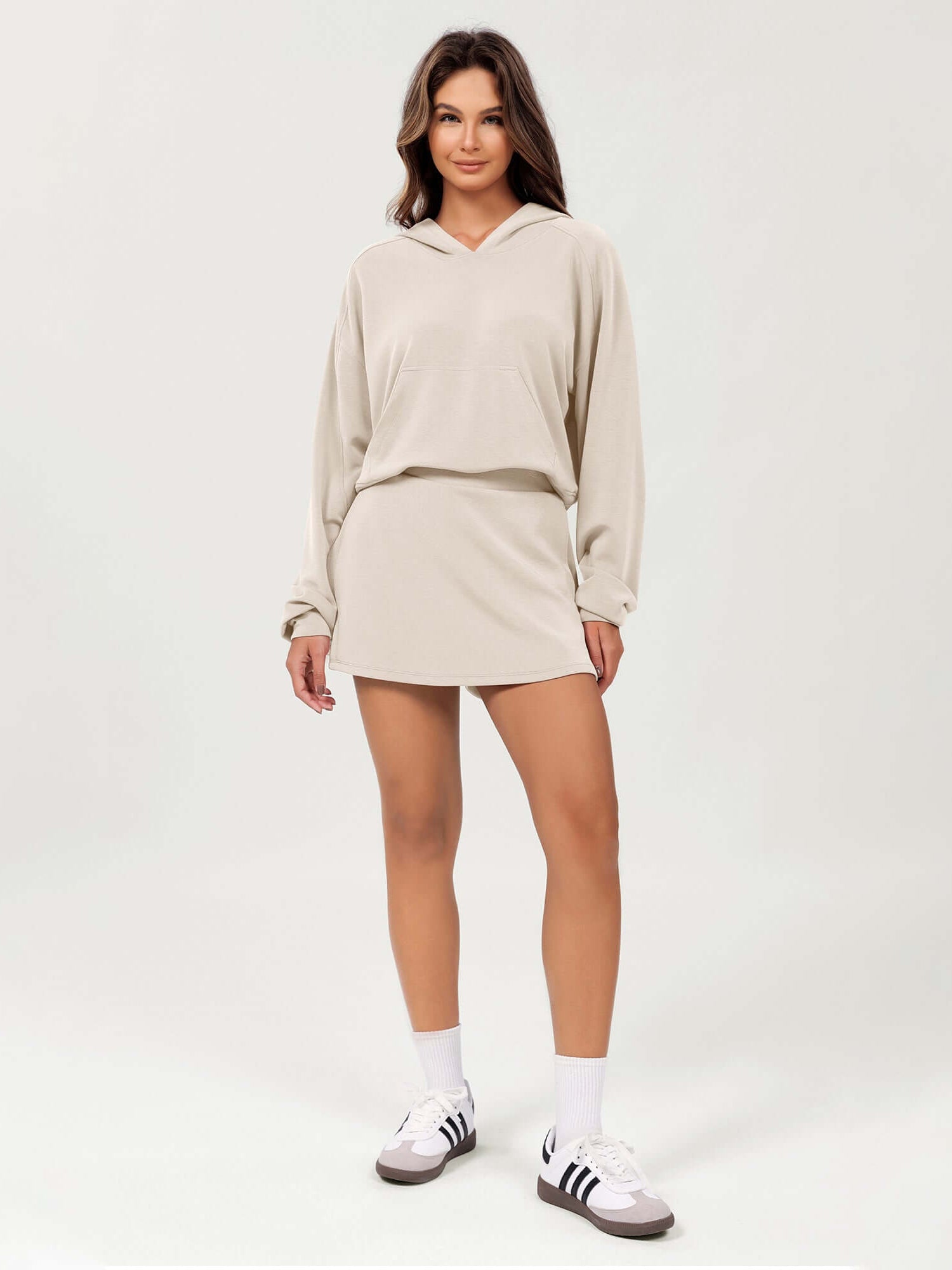 Modal Soft Oversized Long Sleeve Cropped Hoodie - ododos