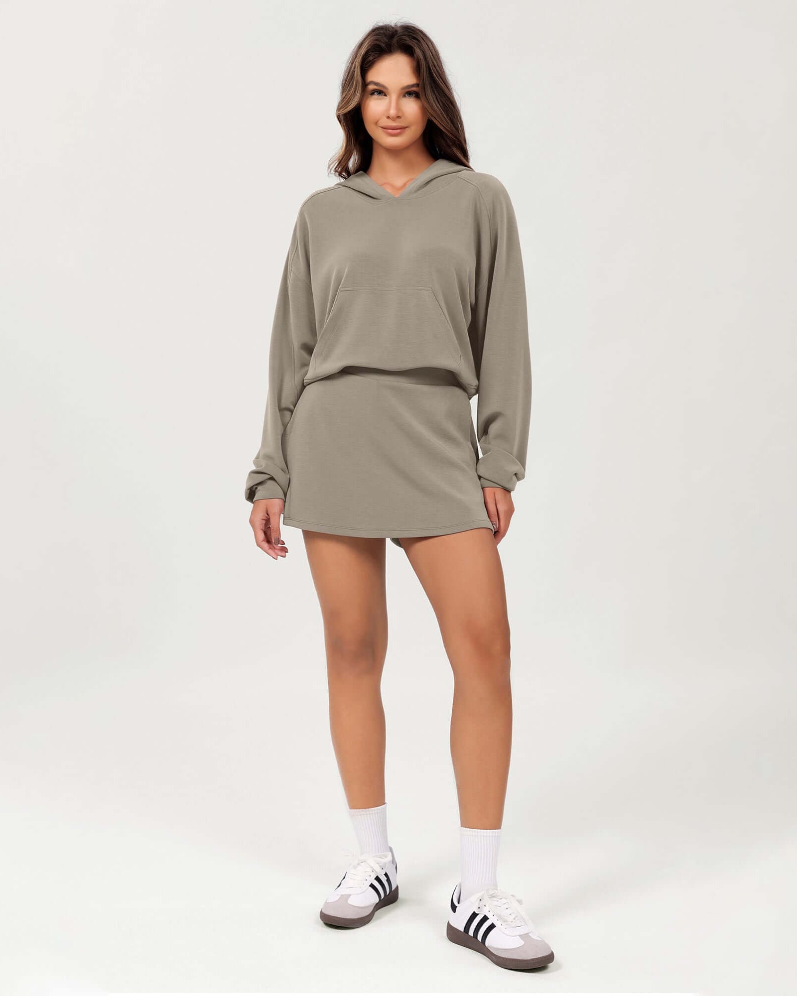 Modal Soft Oversized Long Sleeve Cropped Hoodie - ododos