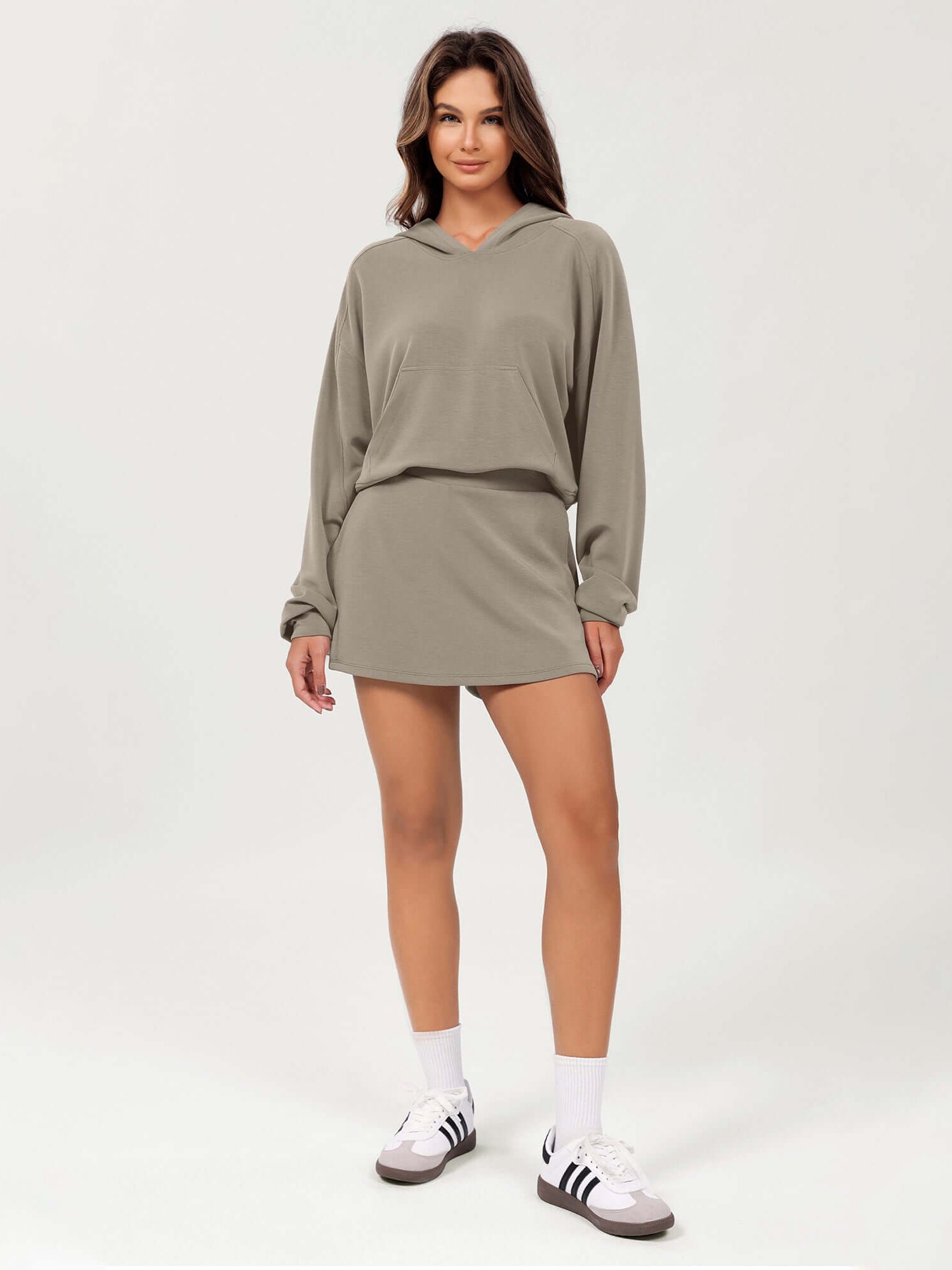 Modal Soft Oversized Long Sleeve Cropped Hoodie - ododos