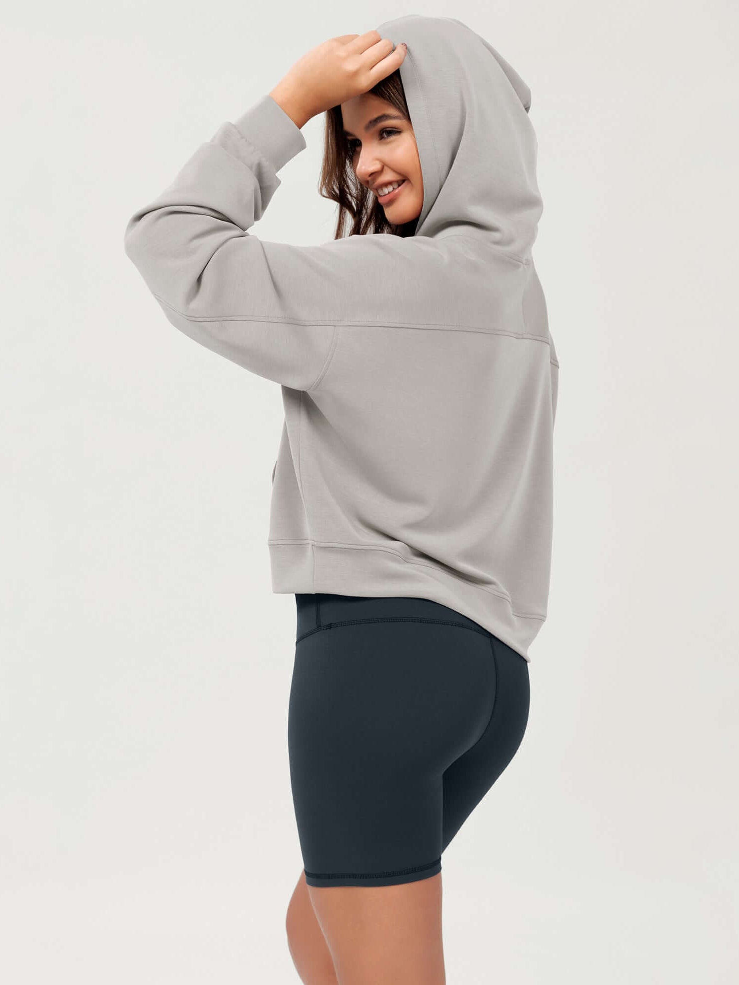 Modal Soft Oversized Long Sleeve Cropped Hoodie - ododos