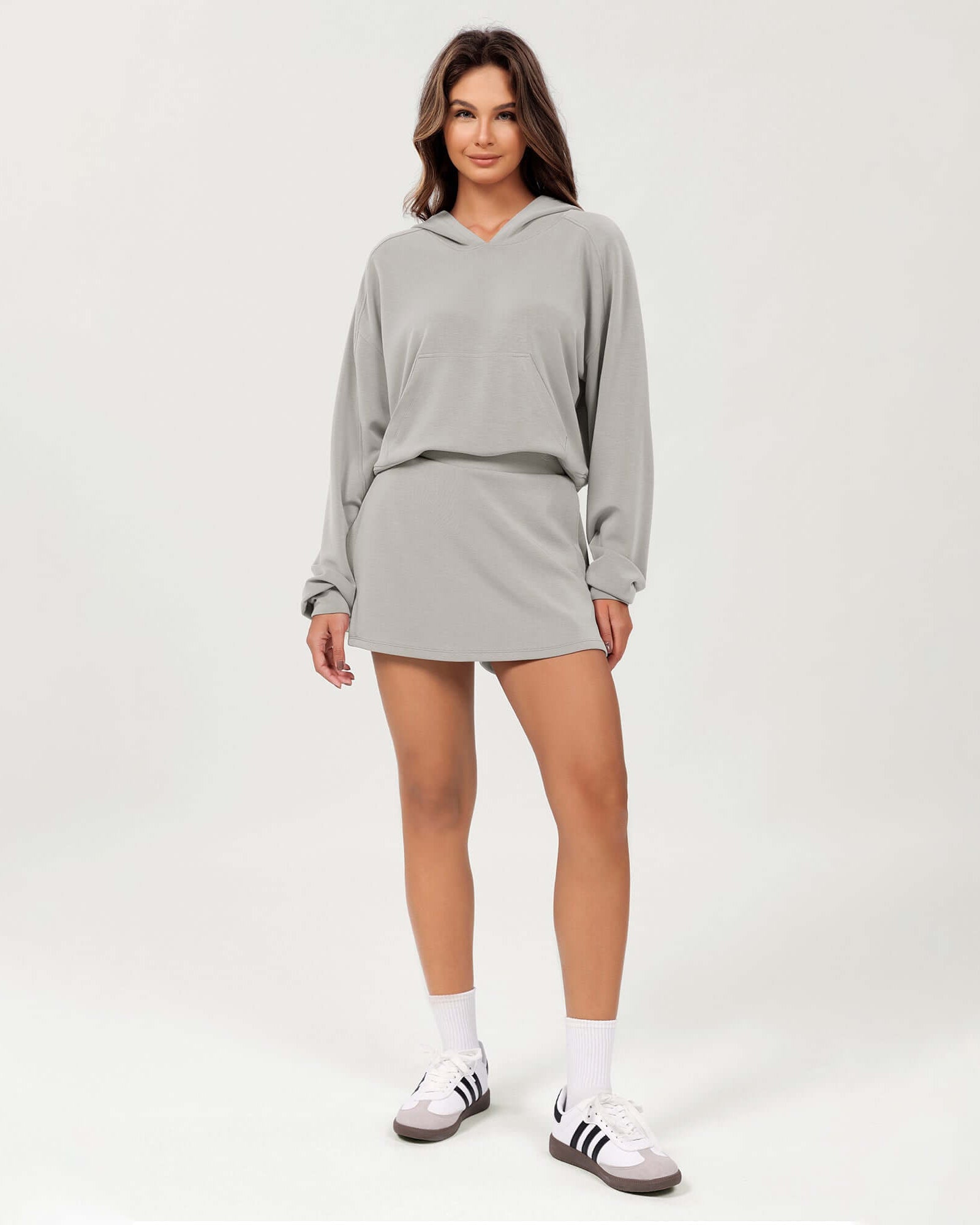 Modal Soft Oversized Long Sleeve Cropped Hoodie - ododos
