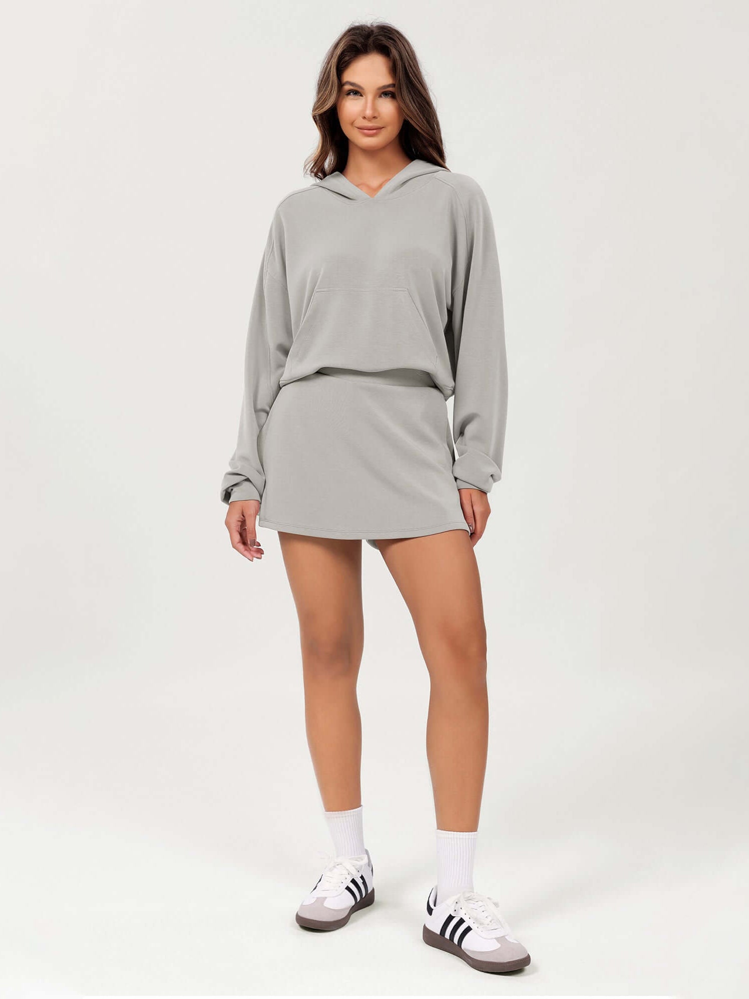 Modal Soft Oversized Long Sleeve Cropped Hoodie - ododos