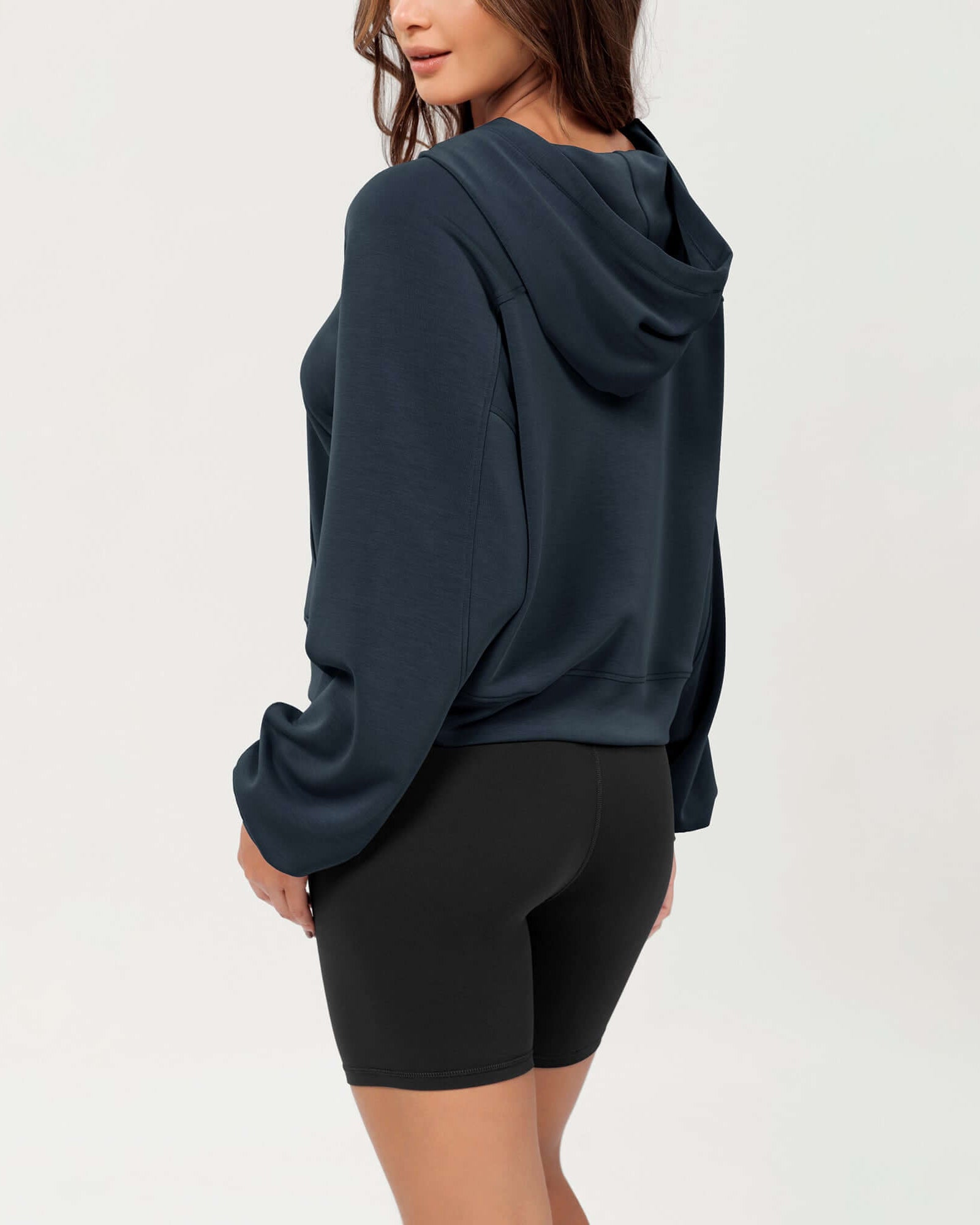 Modal Soft Oversized Long Sleeve Cropped Hoodie - ododos