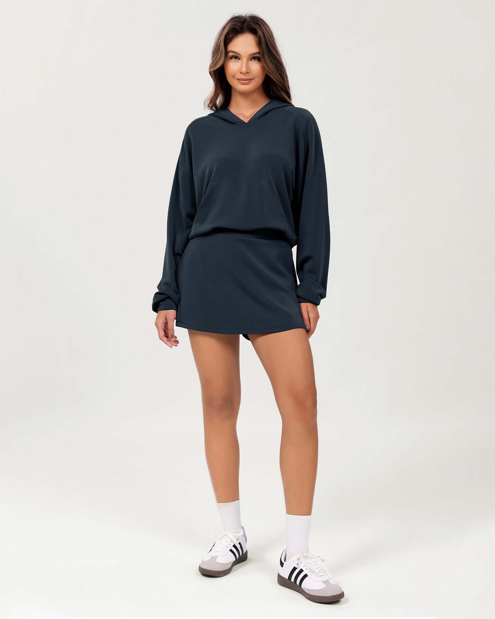Modal Soft Oversized Long Sleeve Cropped Hoodie - ododos