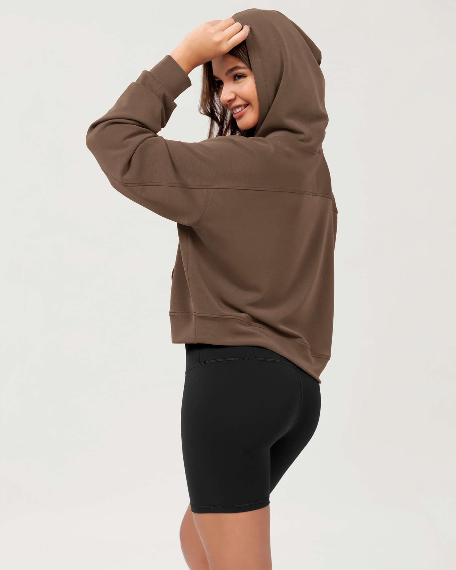 Modal Soft Oversized Long Sleeve Cropped Hoodie - ododos
