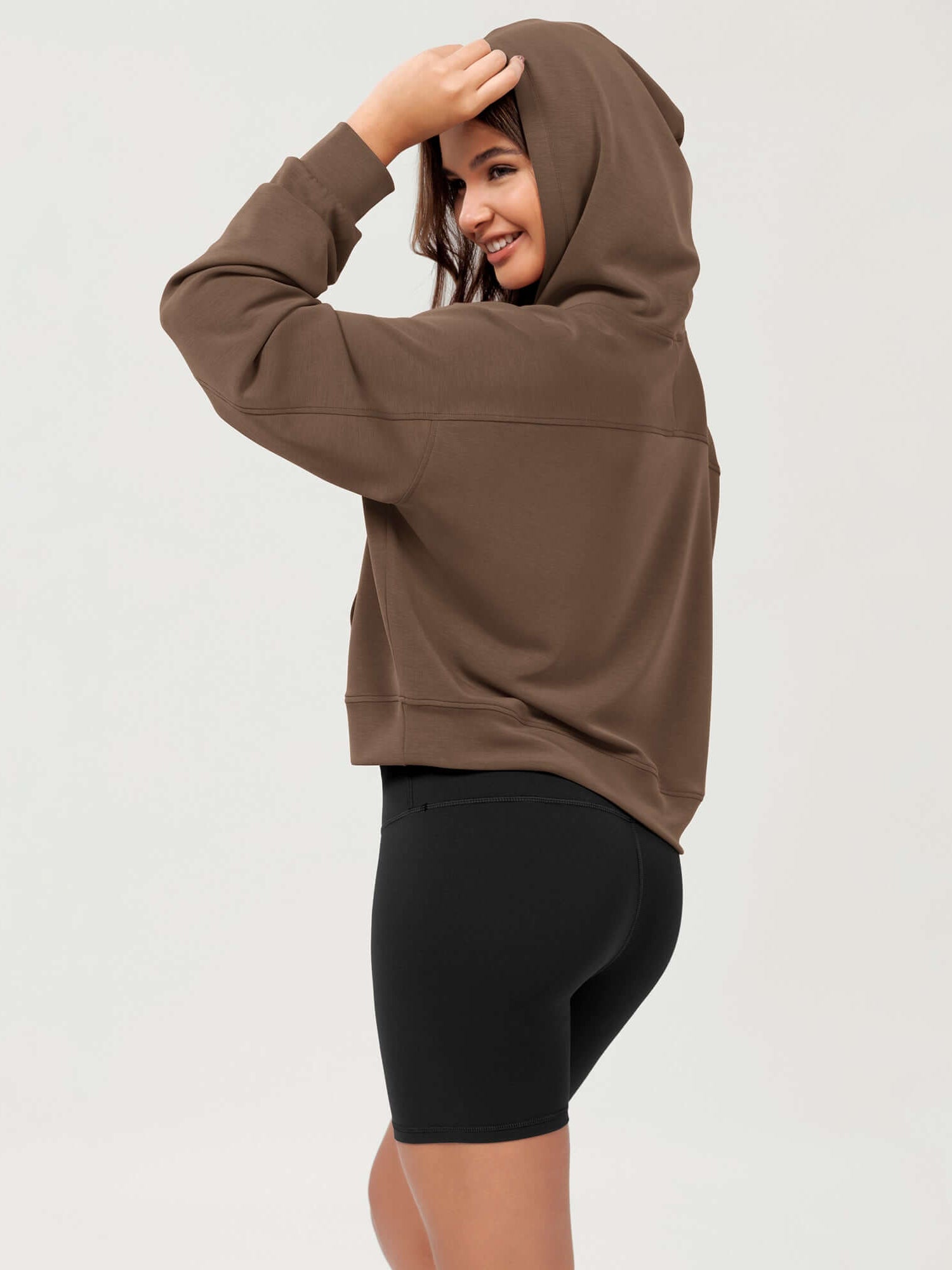 Modal Soft Oversized Long Sleeve Cropped Hoodie - ododos