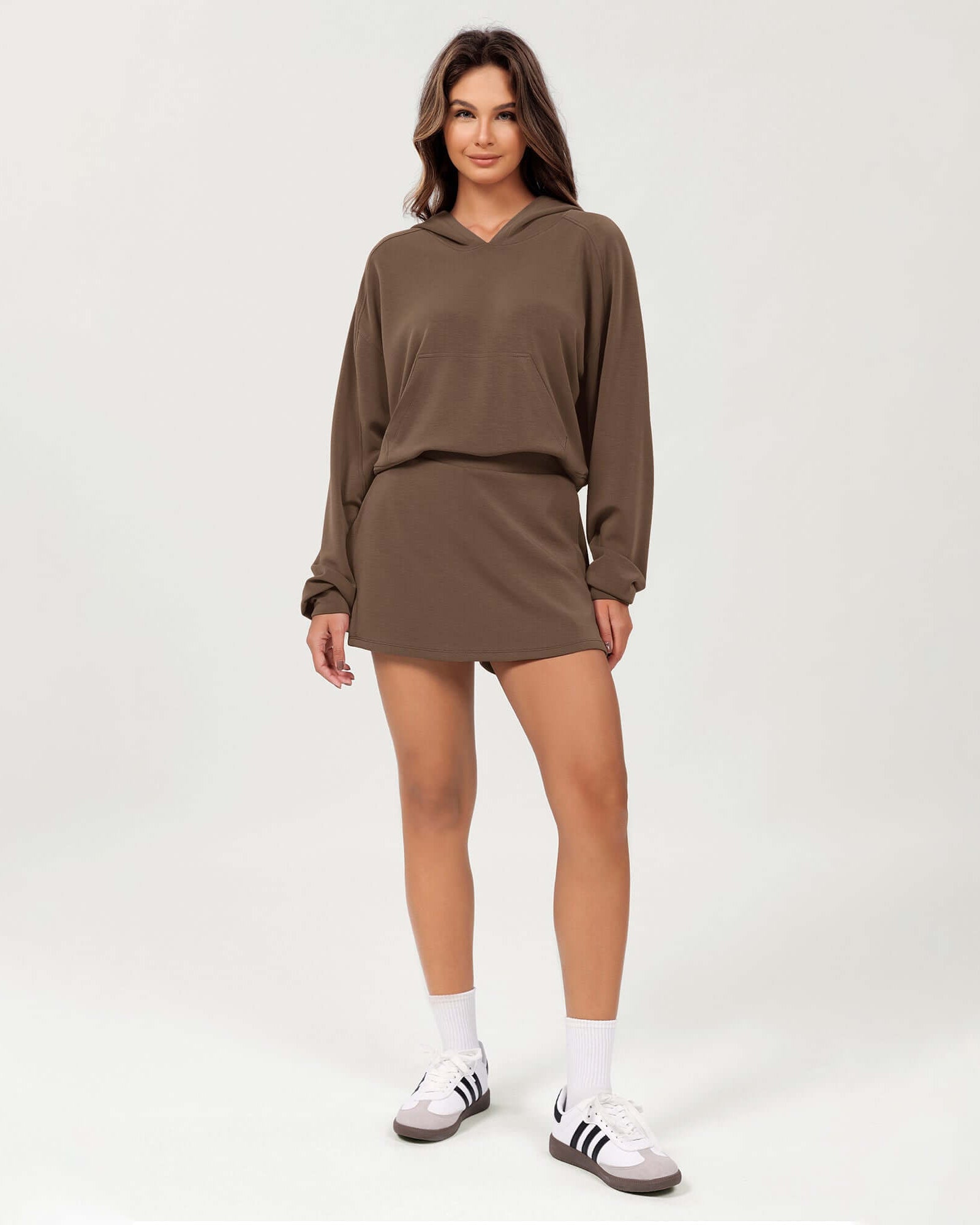 Modal Soft Oversized Long Sleeve Cropped Hoodie - ododos