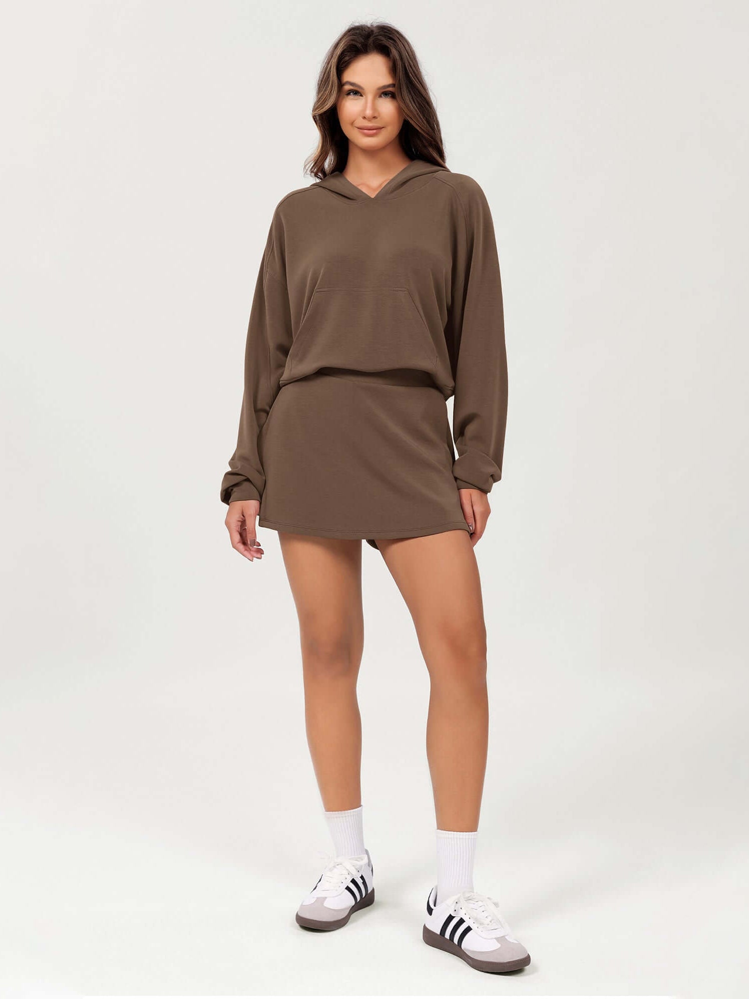 Modal Soft Oversized Long Sleeve Cropped Hoodie - ododos