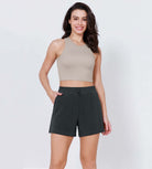 Modal Soft Adjustable Shockcord Relaxed Shorts Black - ododos