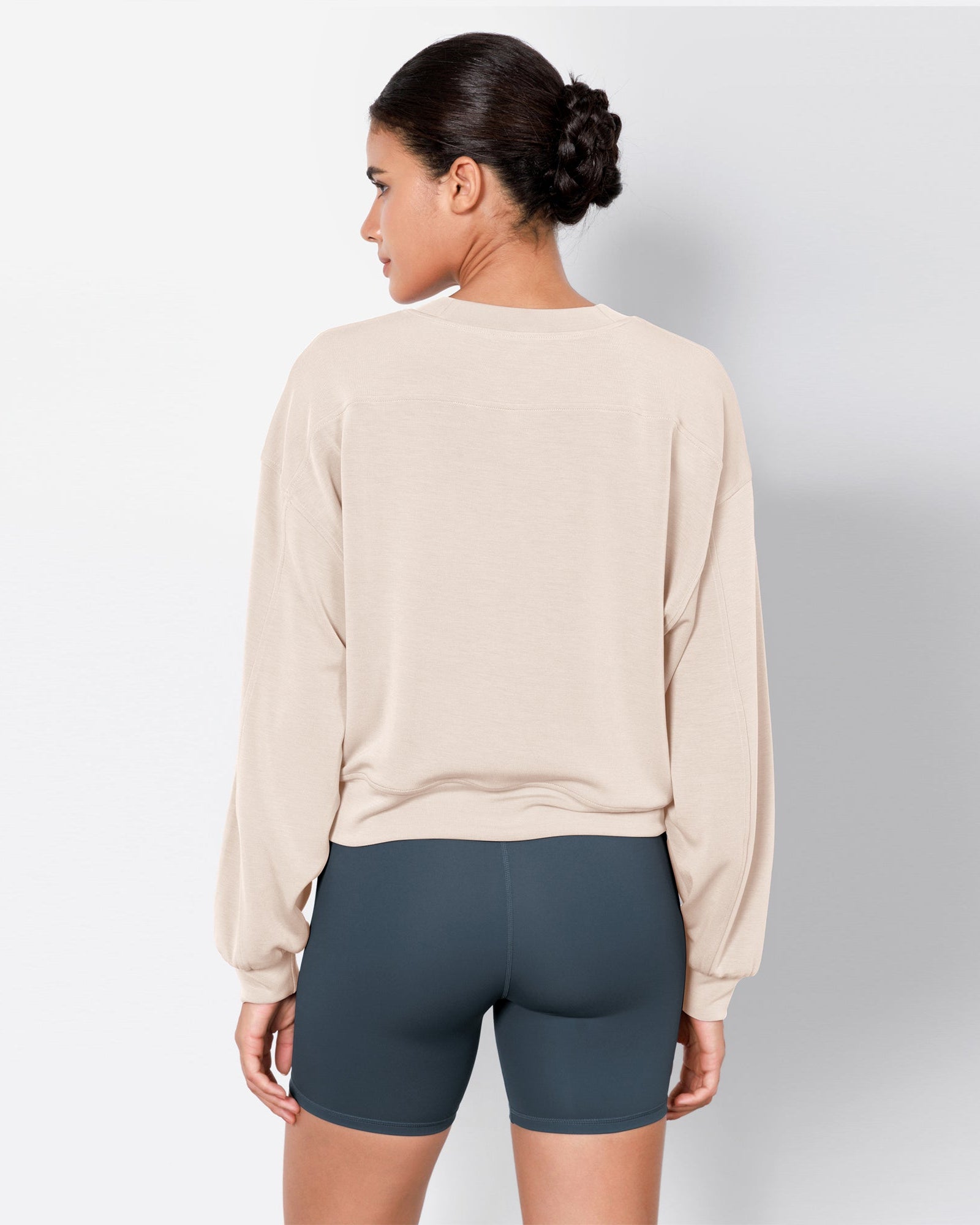 Modal Soft Long Sleeve Cropped Sweatshirts - ododos