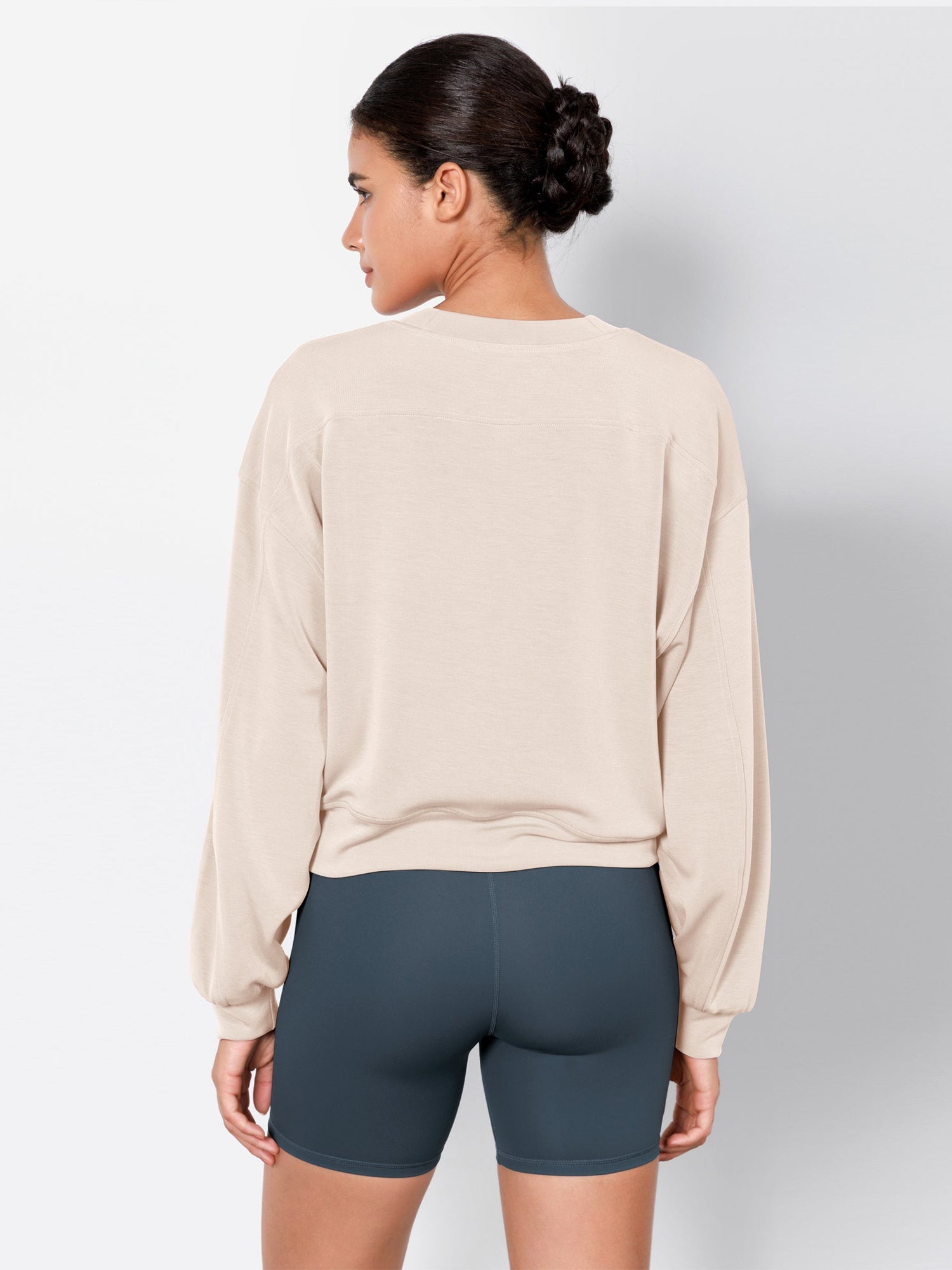 Modal Soft Long Sleeve Cropped Sweatshirts - ododos