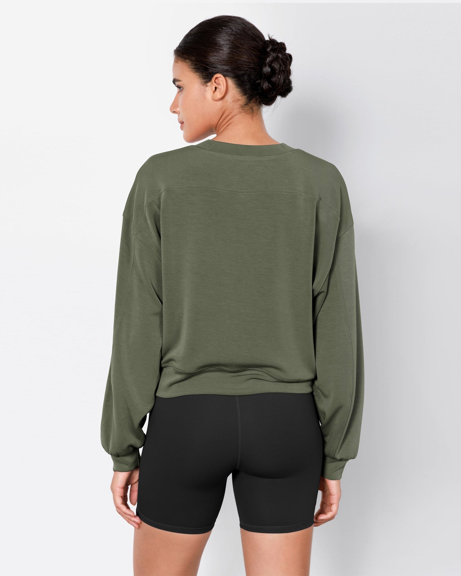 Modal Soft Long Sleeve Cropped Sweatshirts - ododos