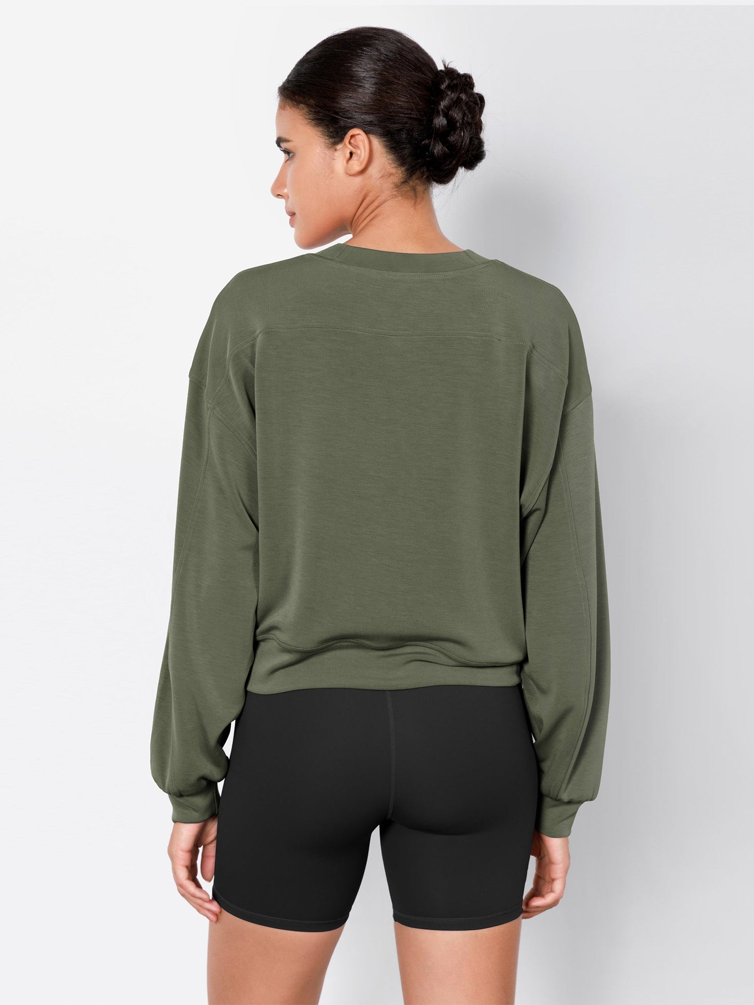 Modal Soft Long Sleeve Cropped Sweatshirts - ododos