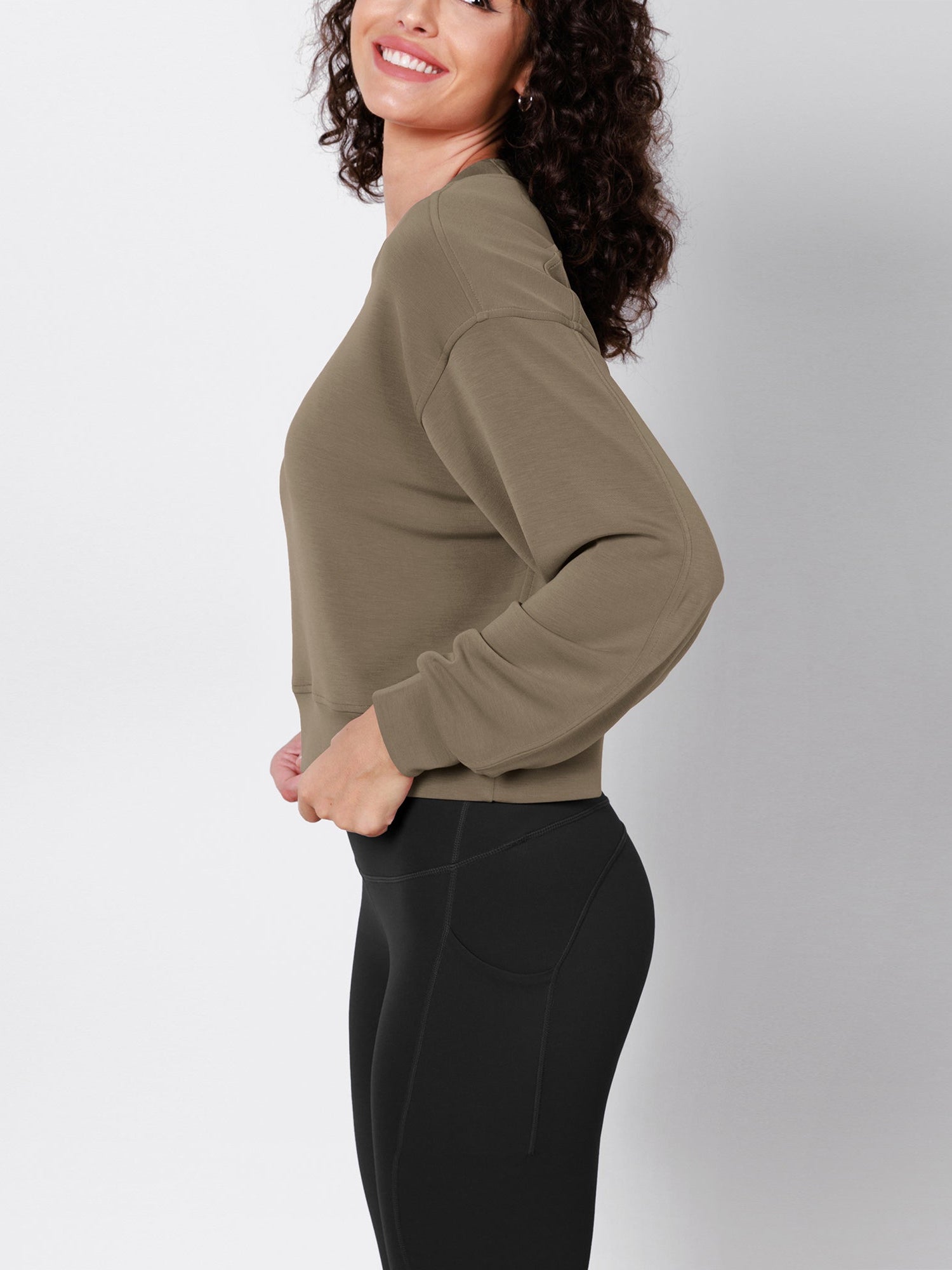 Modal Soft Long Sleeve Cropped Sweatshirts - ododos