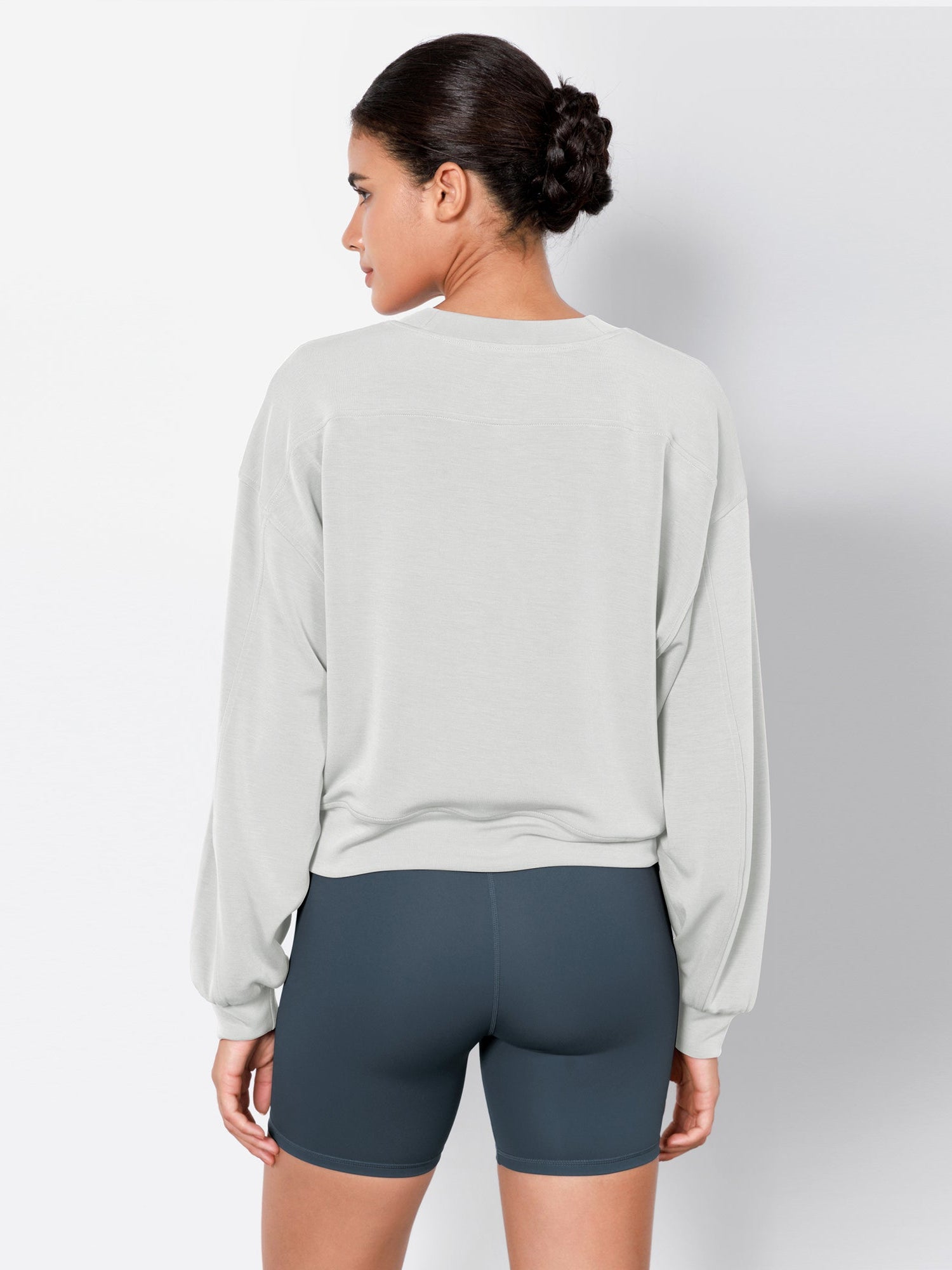 Modal Soft Long Sleeve Cropped Sweatshirts - ododos