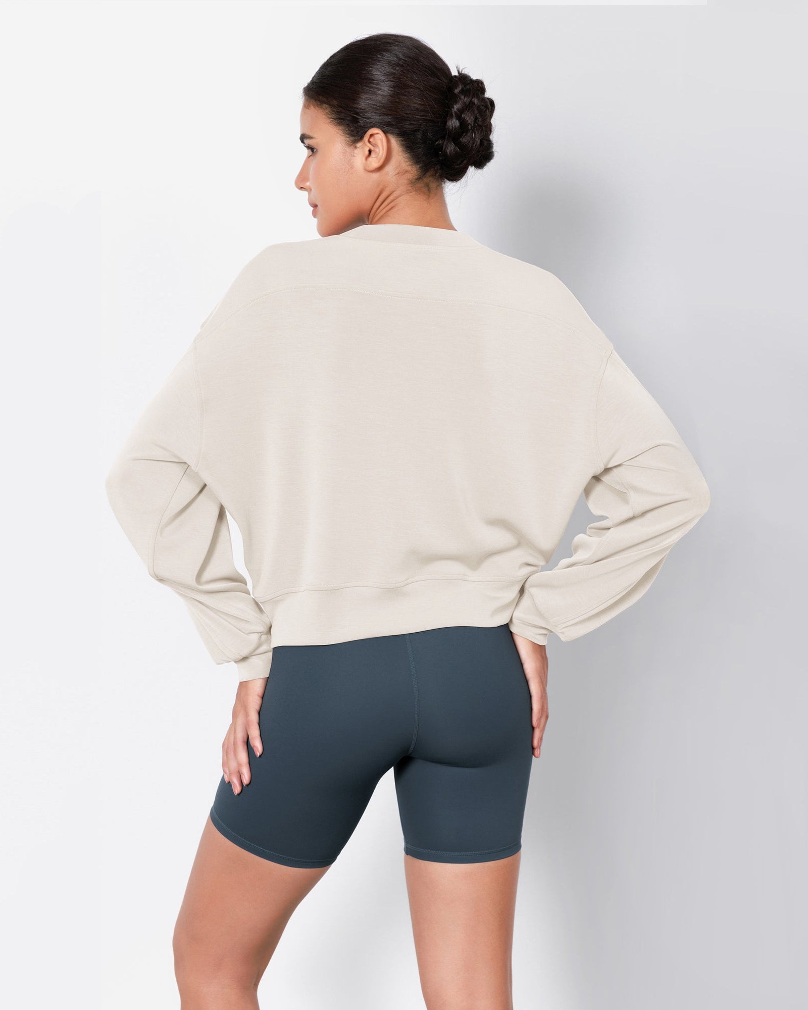 Modal Soft Long Sleeve Cropped Sweatshirts - ododos