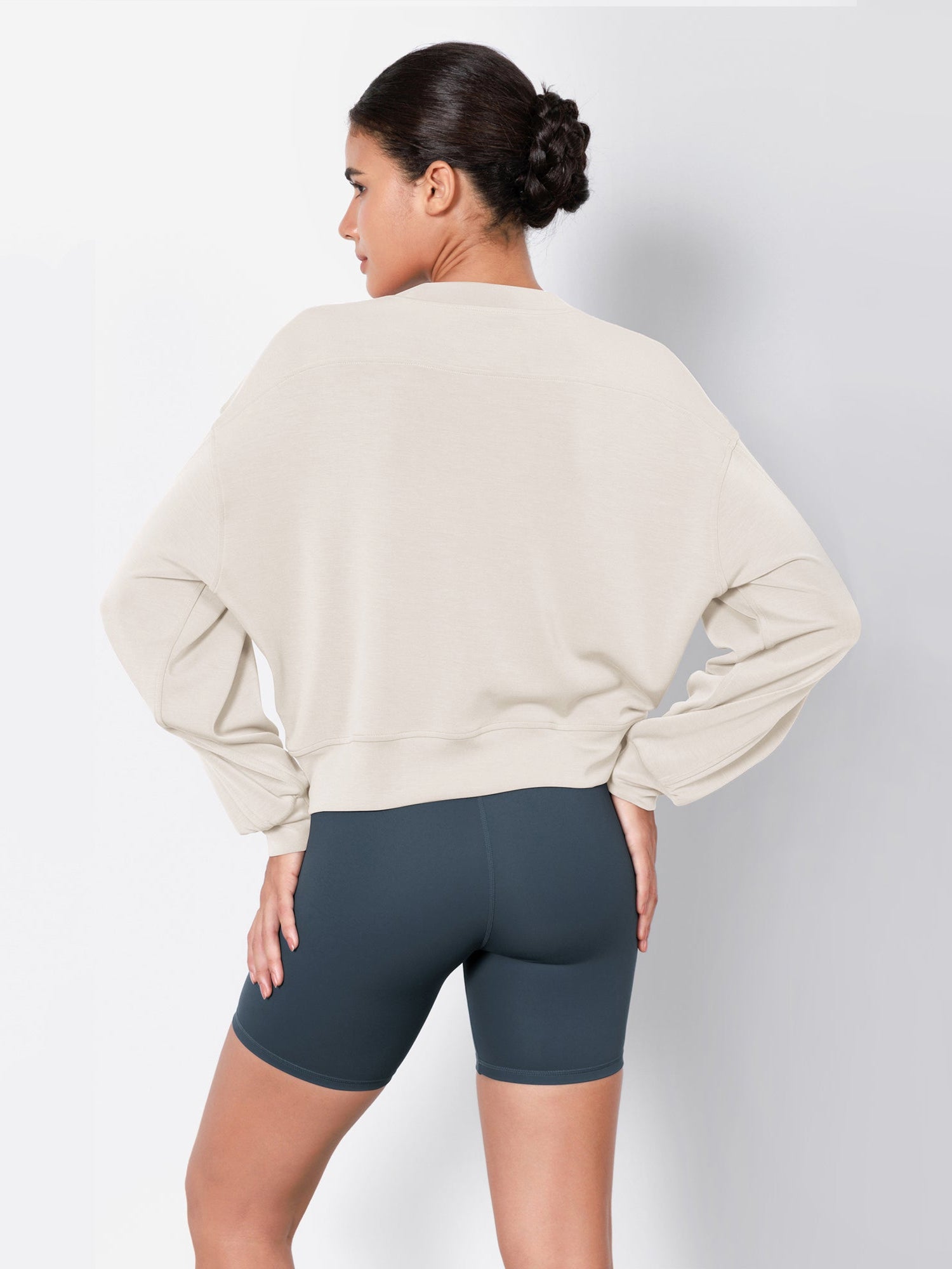 Modal Soft Long Sleeve Cropped Sweatshirts - ododos