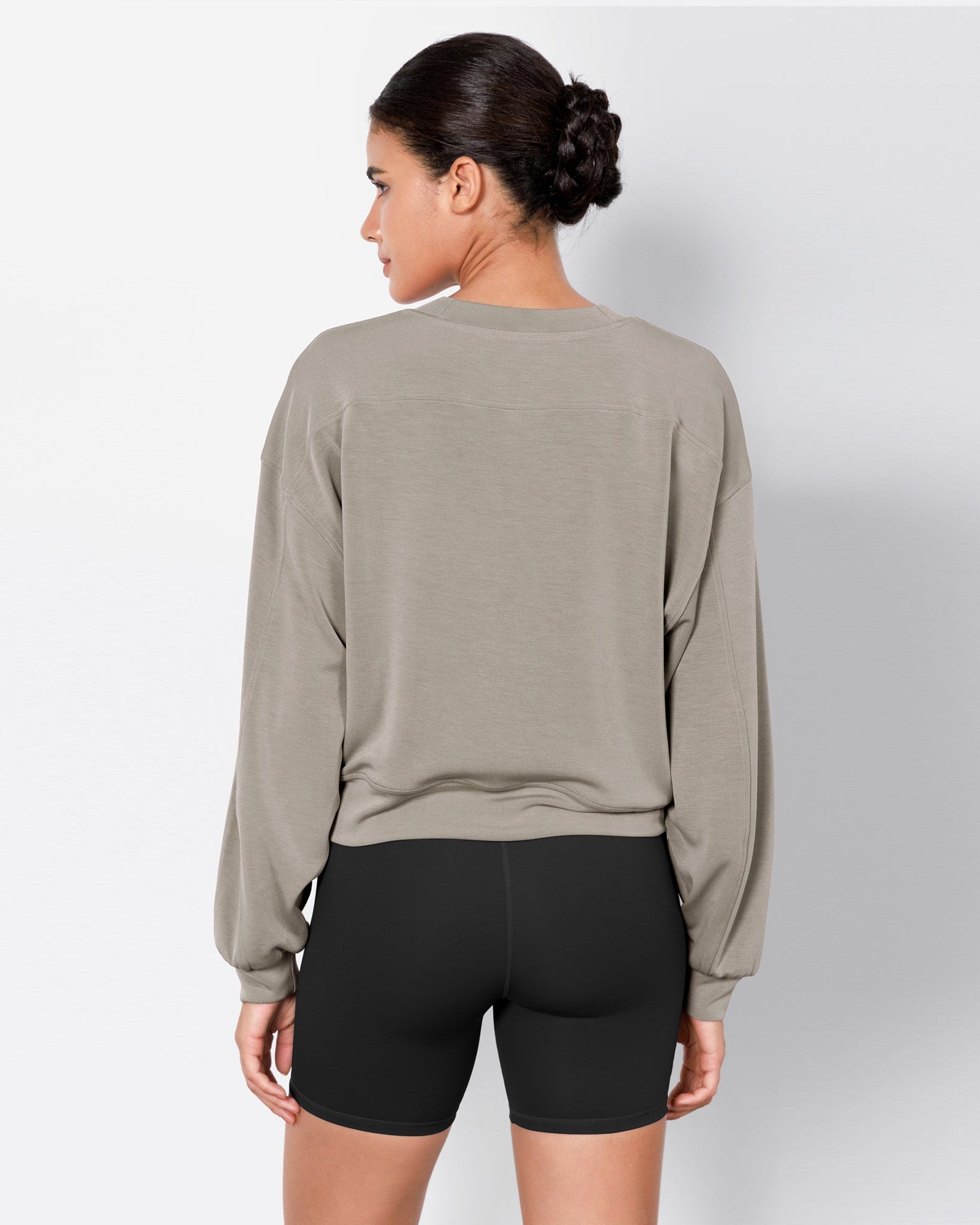 Modal Soft Long Sleeve Cropped Sweatshirts - ododos