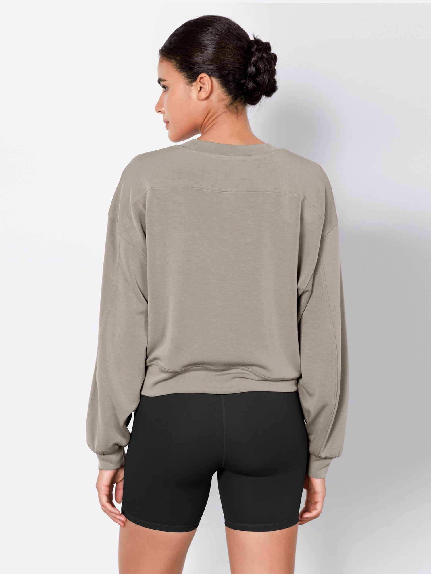 Modal Soft Long Sleeve Cropped Sweatshirts - ododos