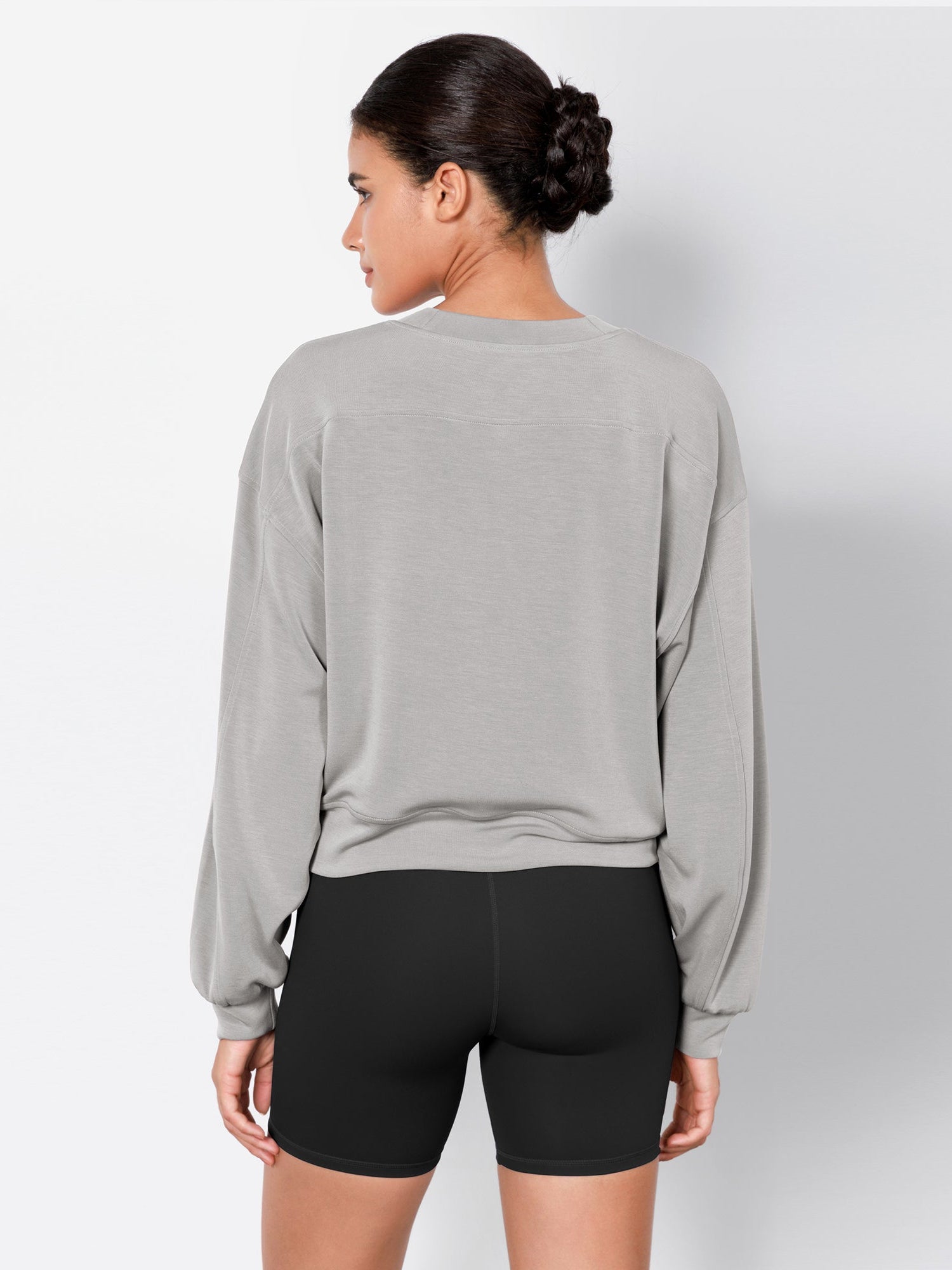 Modal Soft Long Sleeve Cropped Sweatshirts - ododos