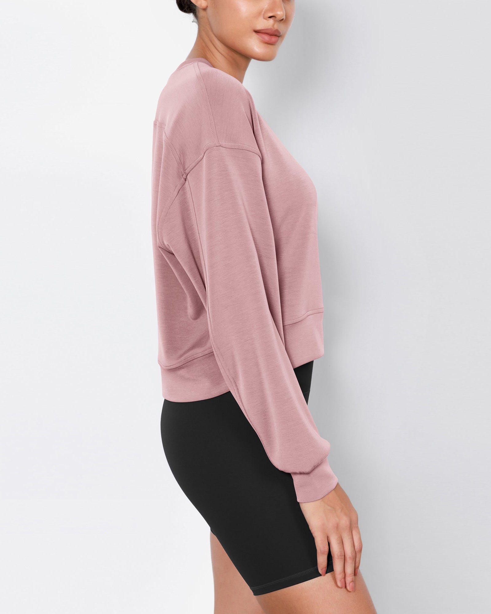 Modal Soft Long Sleeve Cropped Sweatshirts - ododos