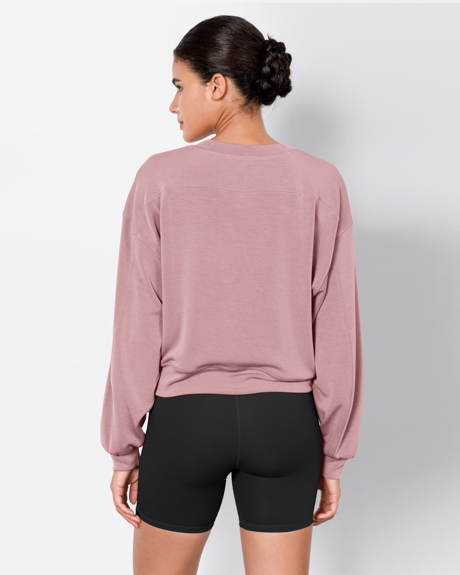 Modal Soft Long Sleeve Cropped Sweatshirts - ododos