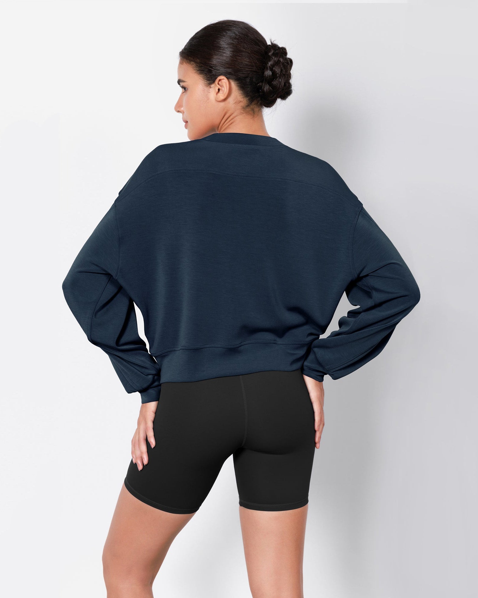 Modal Soft Long Sleeve Cropped Sweatshirts - ododos