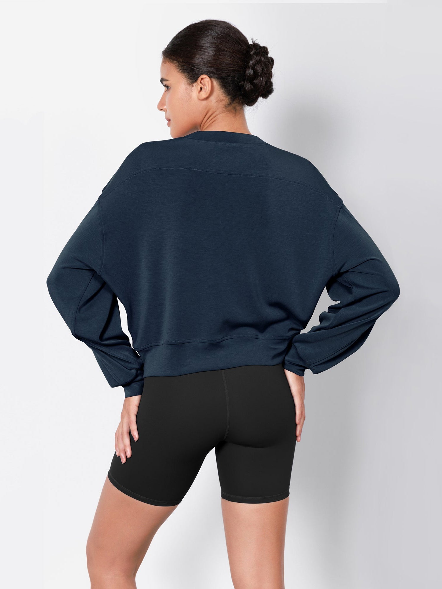 Modal Soft Long Sleeve Cropped Sweatshirts - ododos