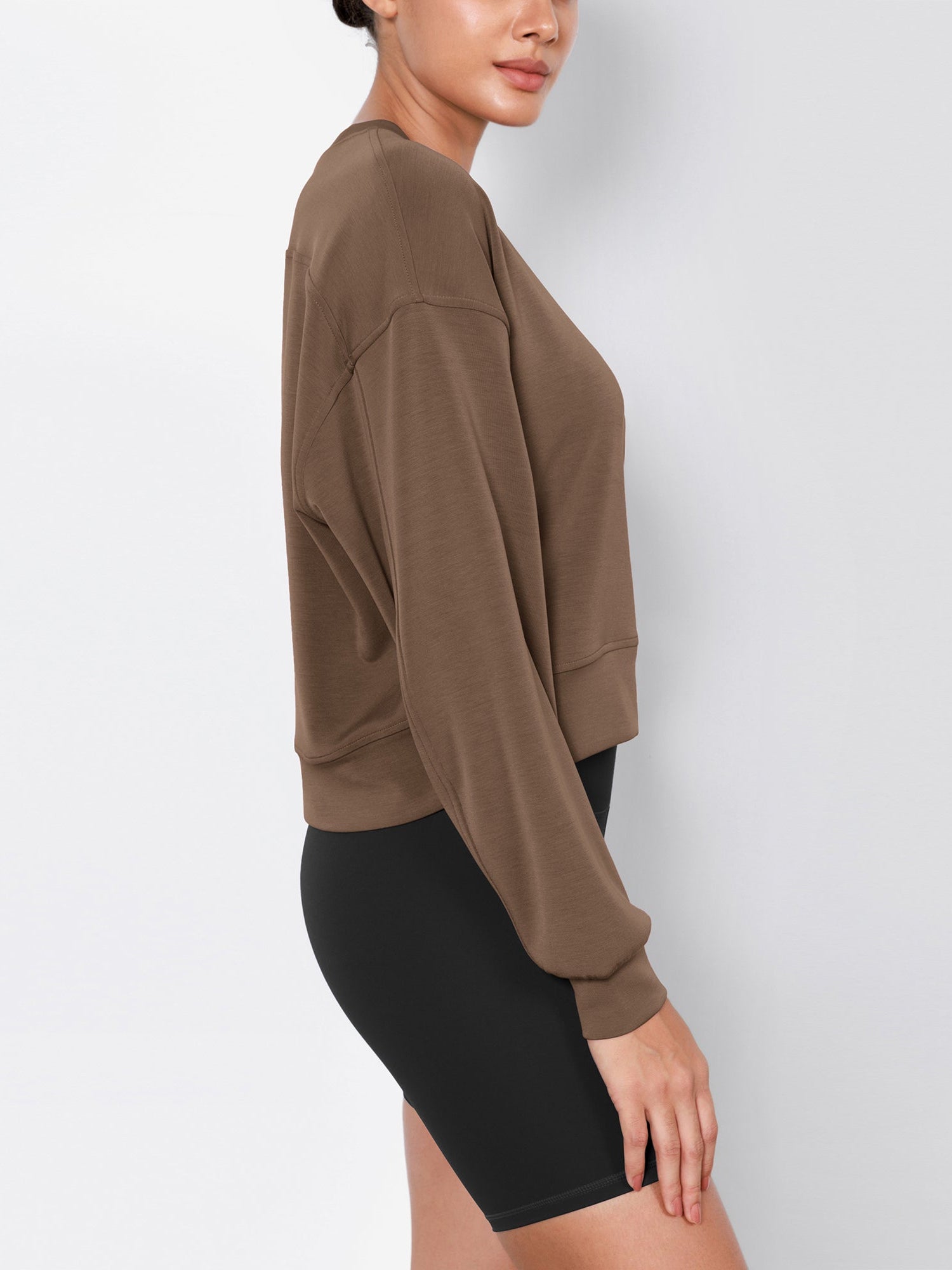 Modal Soft Long Sleeve Cropped Sweatshirts - ododos