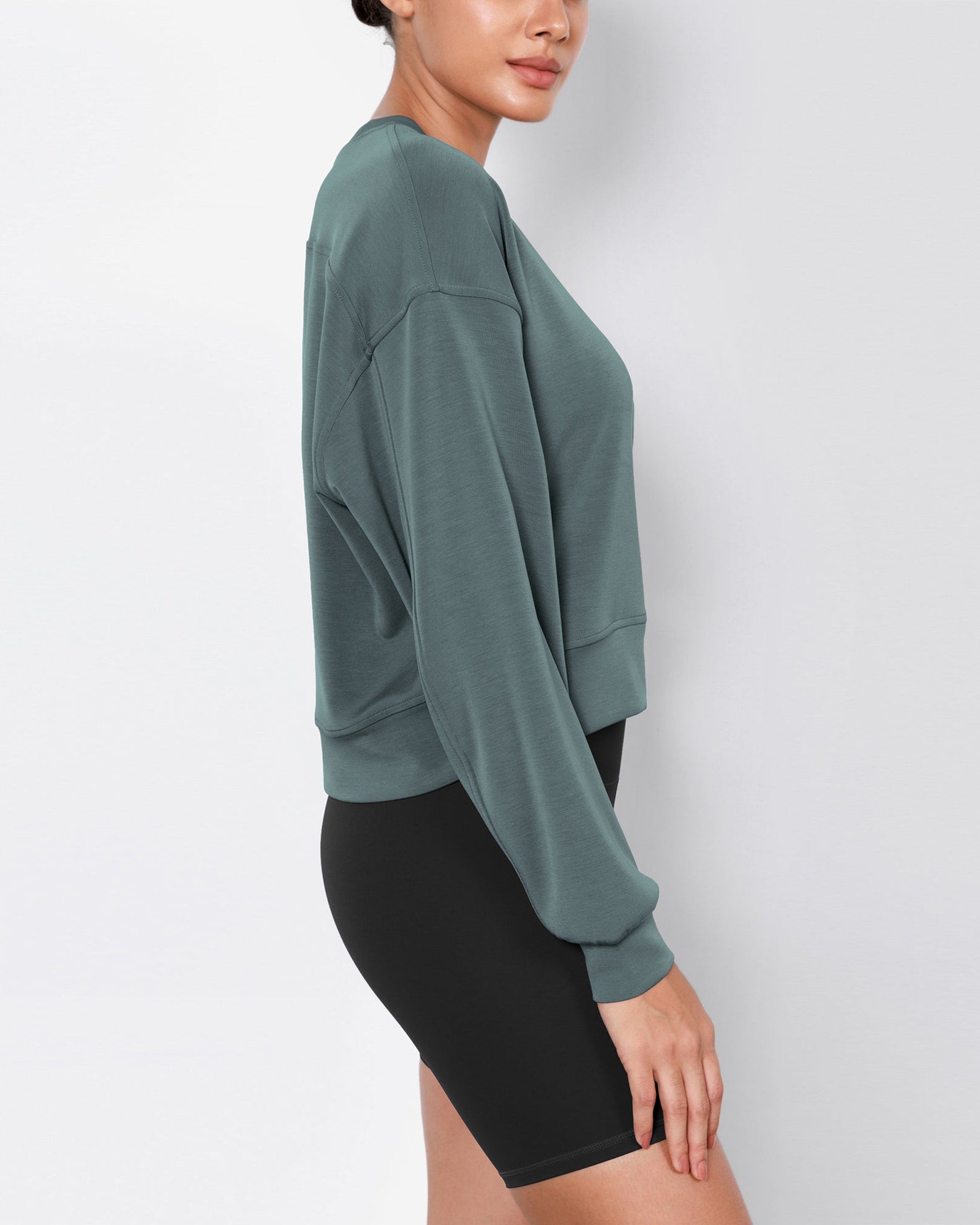 Modal Soft Long Sleeve Cropped Sweatshirts - ododos