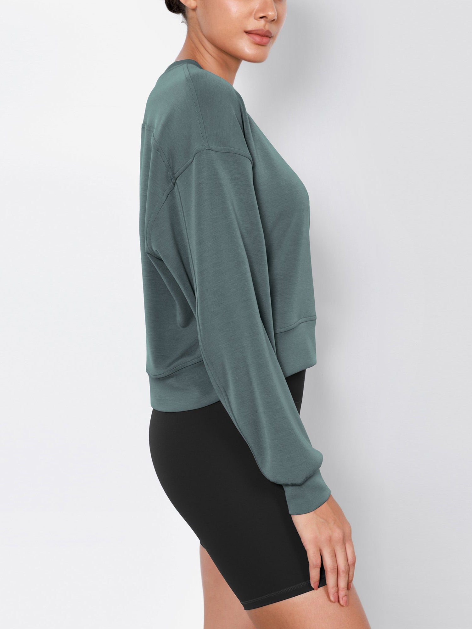 Modal Soft Long Sleeve Cropped Sweatshirts - ododos