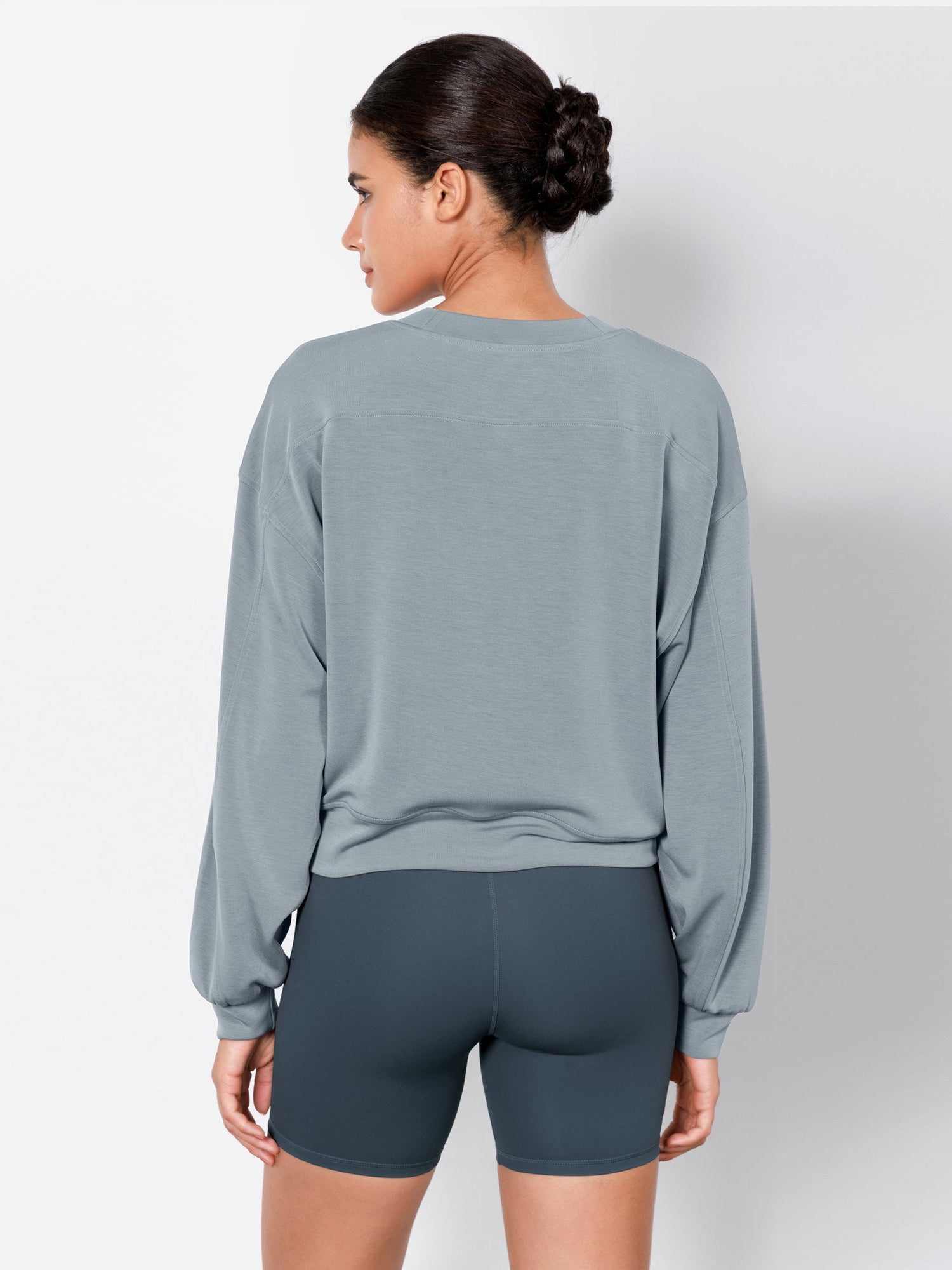Modal Soft Long Sleeve Cropped Sweatshirts - ododos