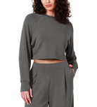 Modal Soft Long Sleeve Cropped Sweatshirts with Thumb Hole - ododos