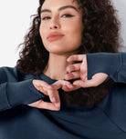 Modal Soft Long Sleeve Cropped Sweatshirts with Thumb Hole - ododos