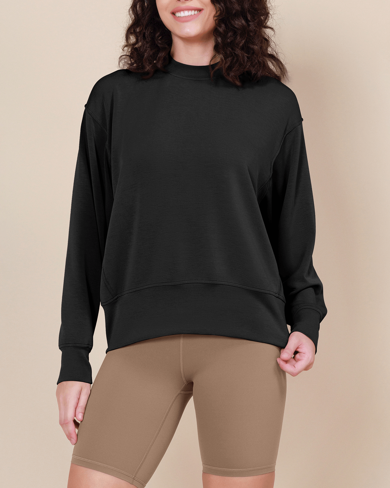 Modal Soft Long Sleeve Oversized Sweatshirts - ododos