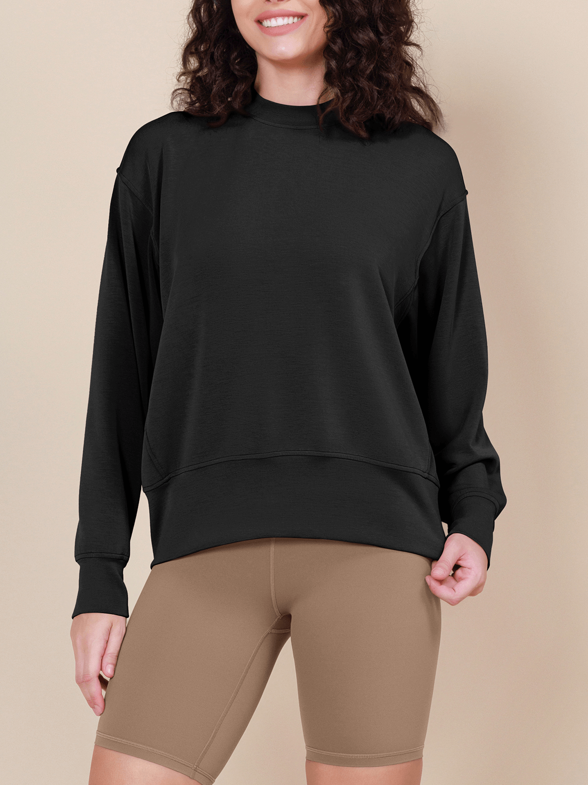 Modal Soft Long Sleeve Oversized Sweatshirts - ododos