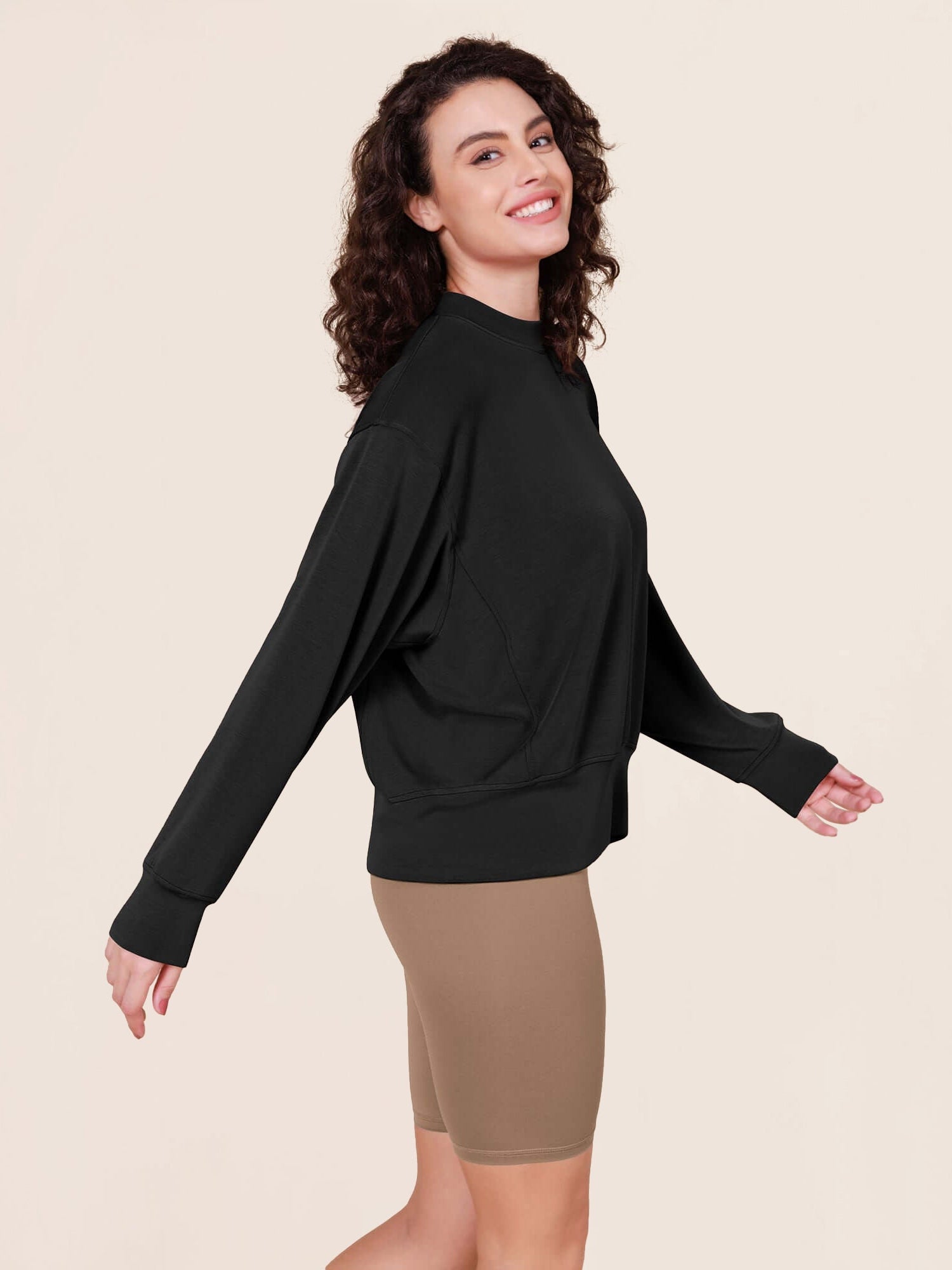 Modal Soft Long Sleeve Oversized Sweatshirts - ododos