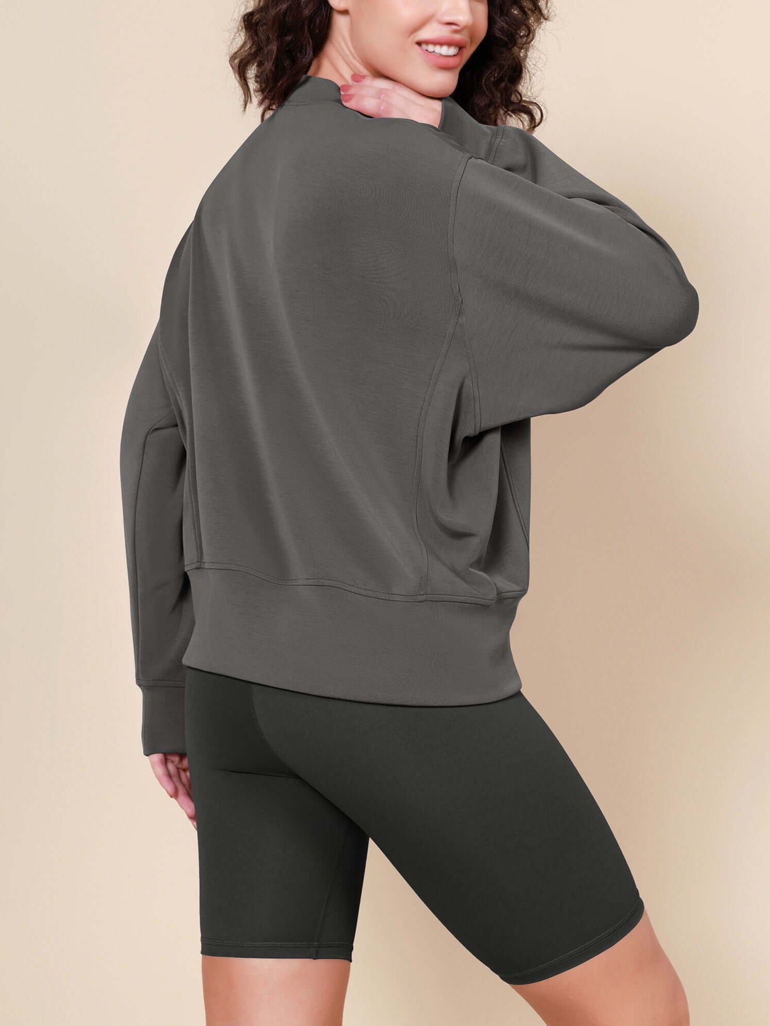 Modal Soft Long Sleeve Oversized Sweatshirts - ododos