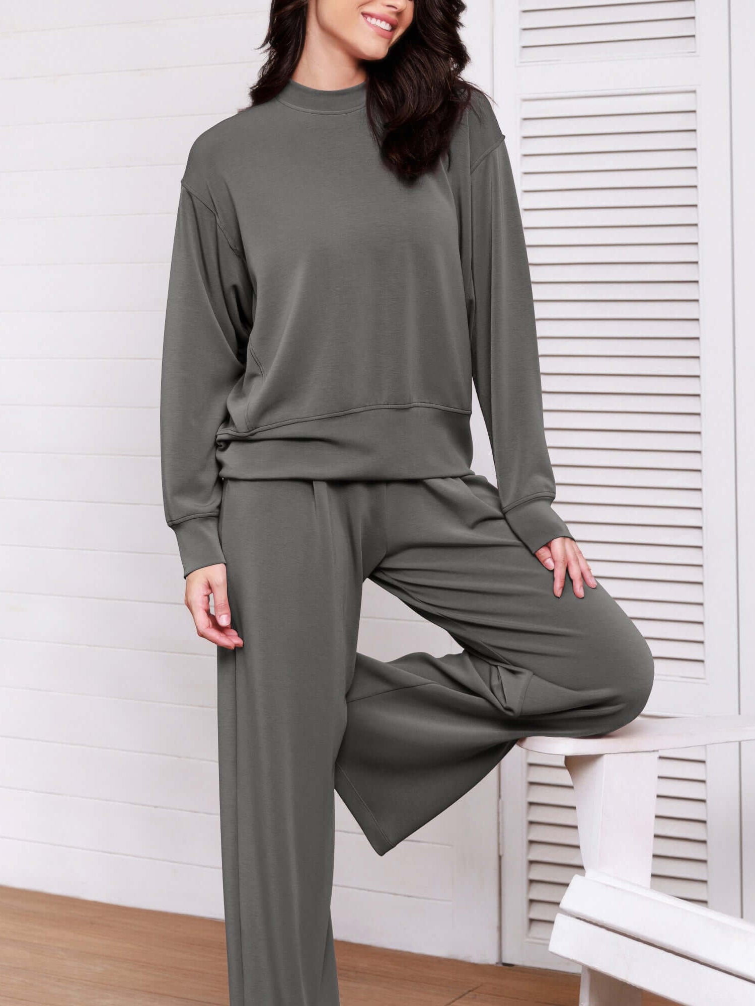 Modal Soft Long Sleeve Oversized Sweatshirts - ododos