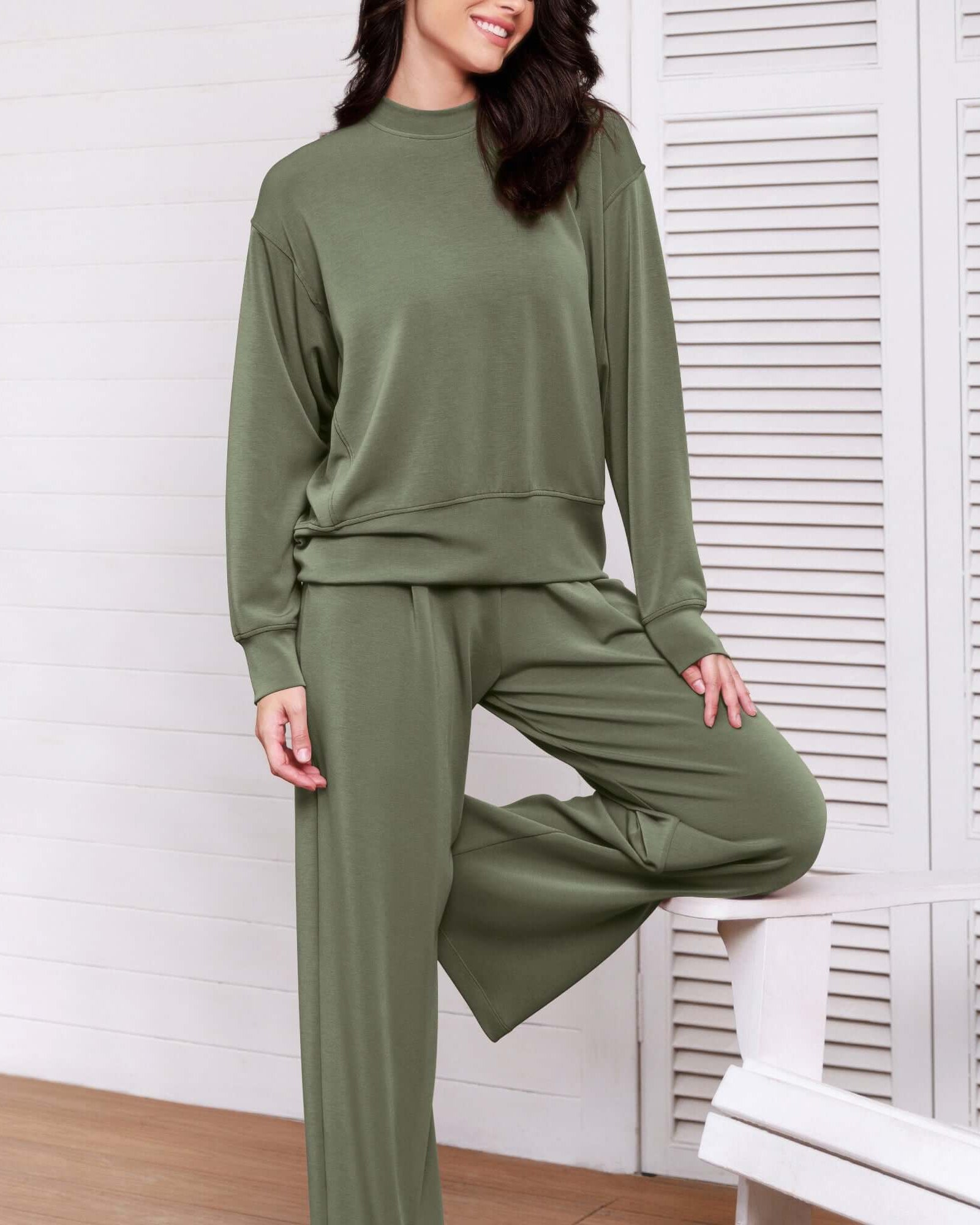 Modal Soft Long Sleeve Oversized Sweatshirts - ododos