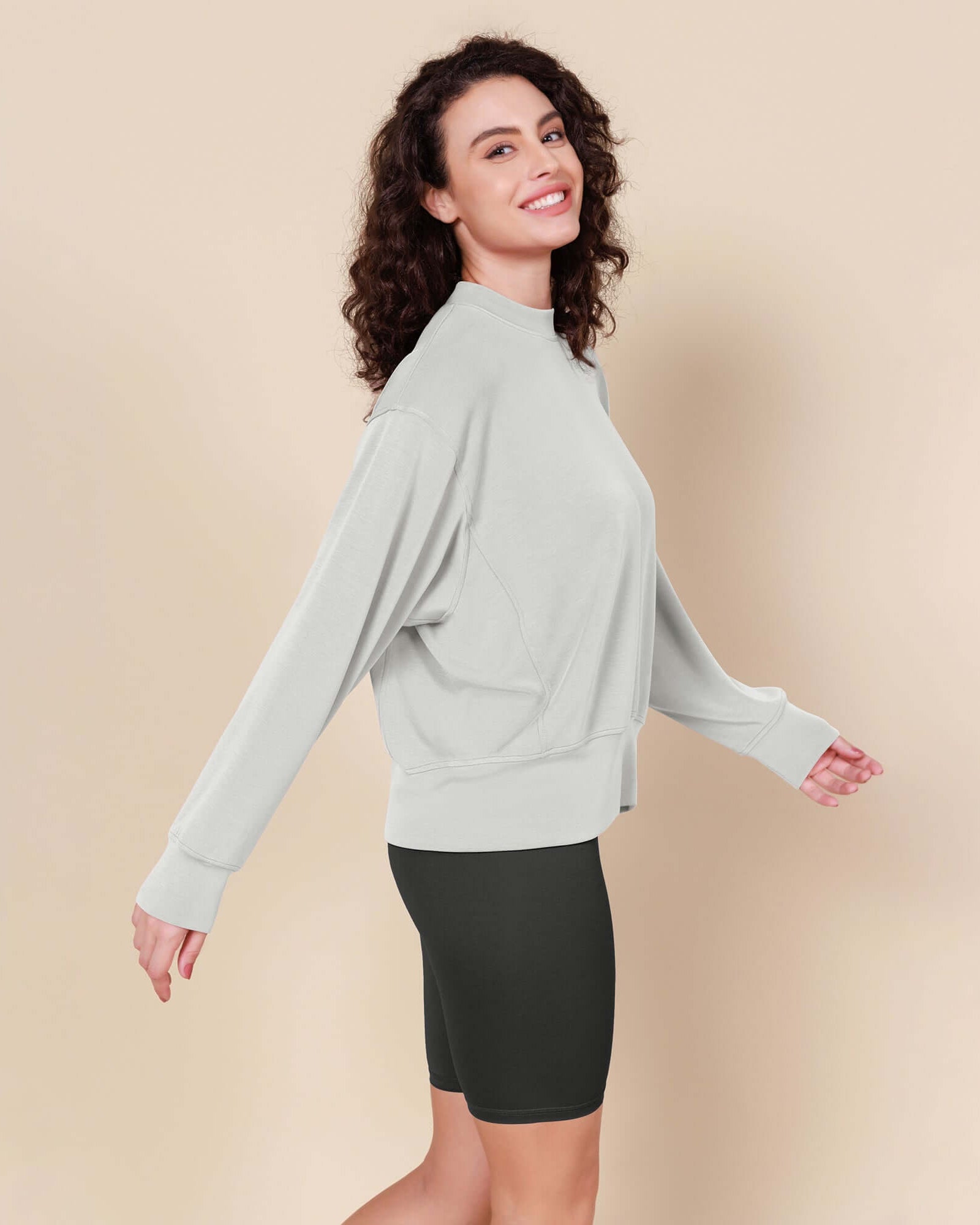 Modal Soft Long Sleeve Oversized Sweatshirts - ododos