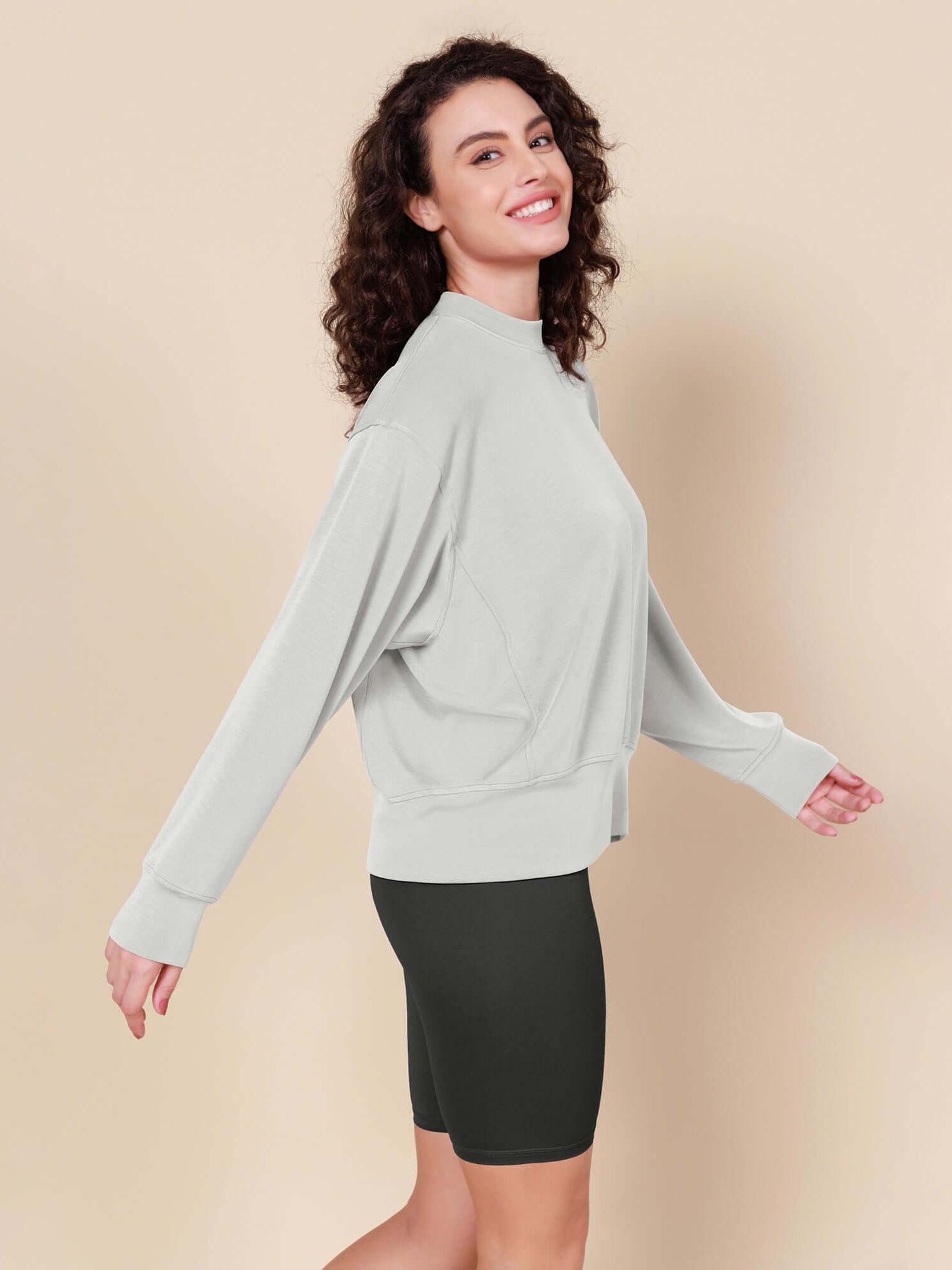Modal Soft Long Sleeve Oversized Sweatshirts - ododos